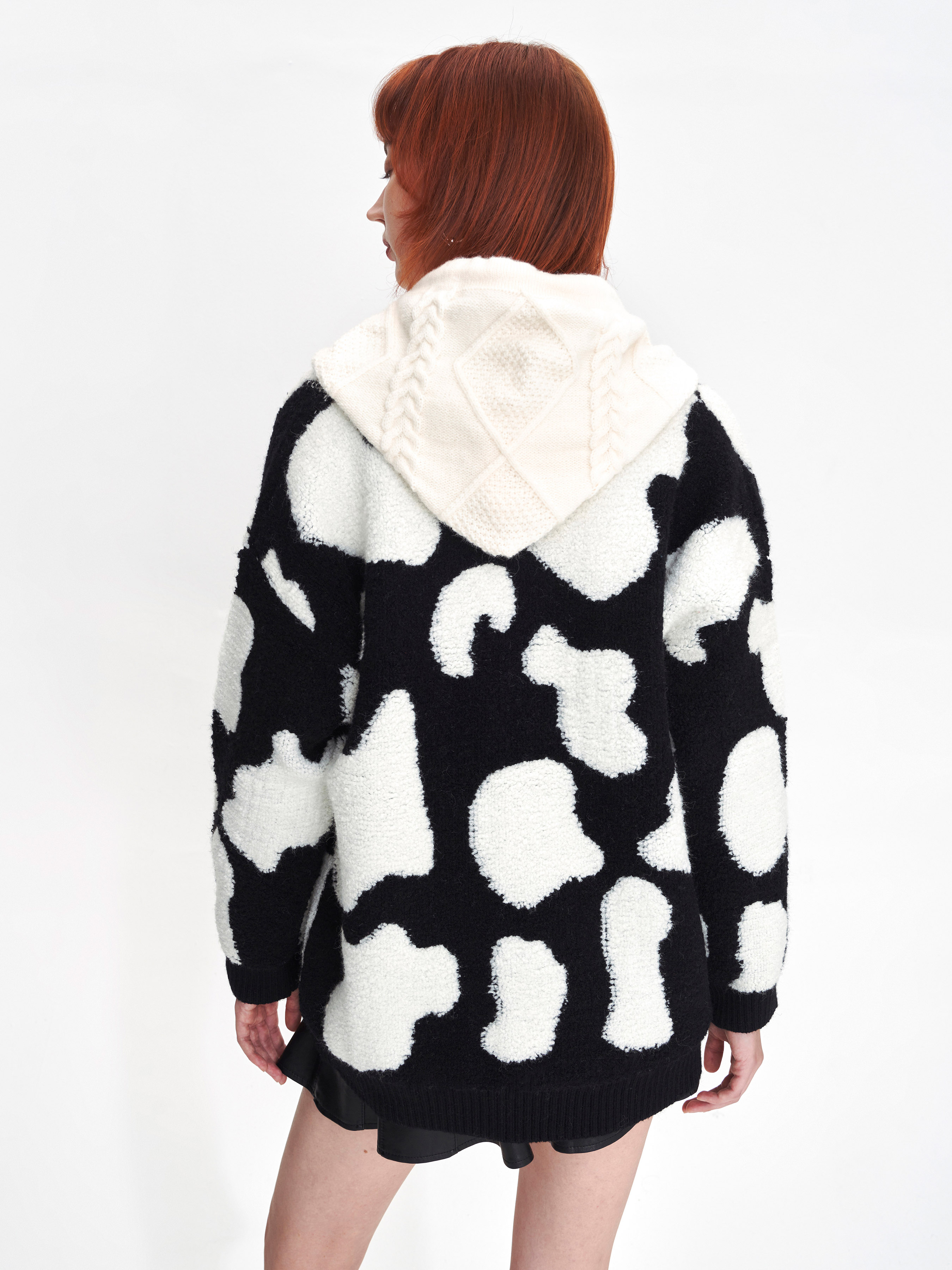 Aelfric Eden Vintage Heart Pattern Oversize Winter Sherpa Coat