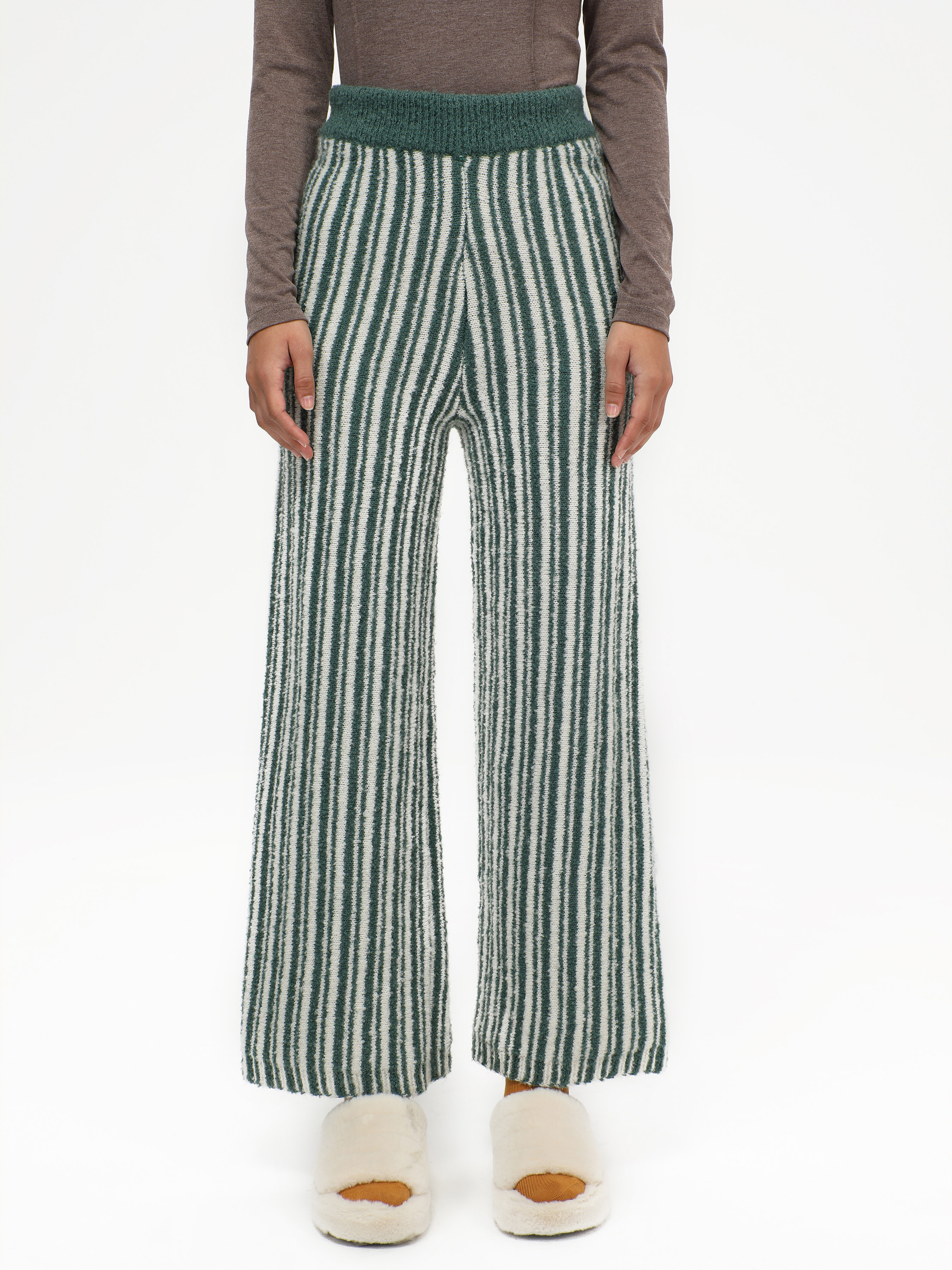 Sights Unseen Striped Knit Trousers - Cider