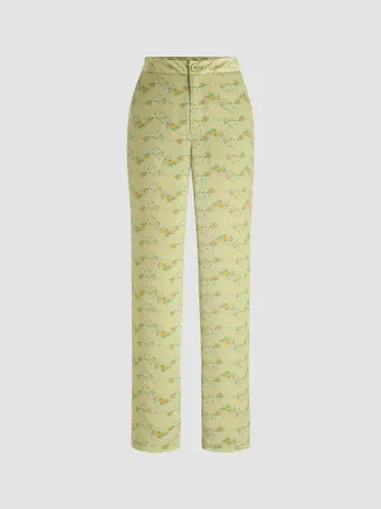 Floral All Over Print Trousers
