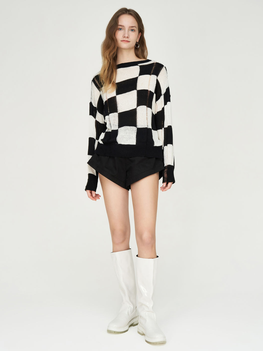 Mini shorts de pierna ancha Chic negros