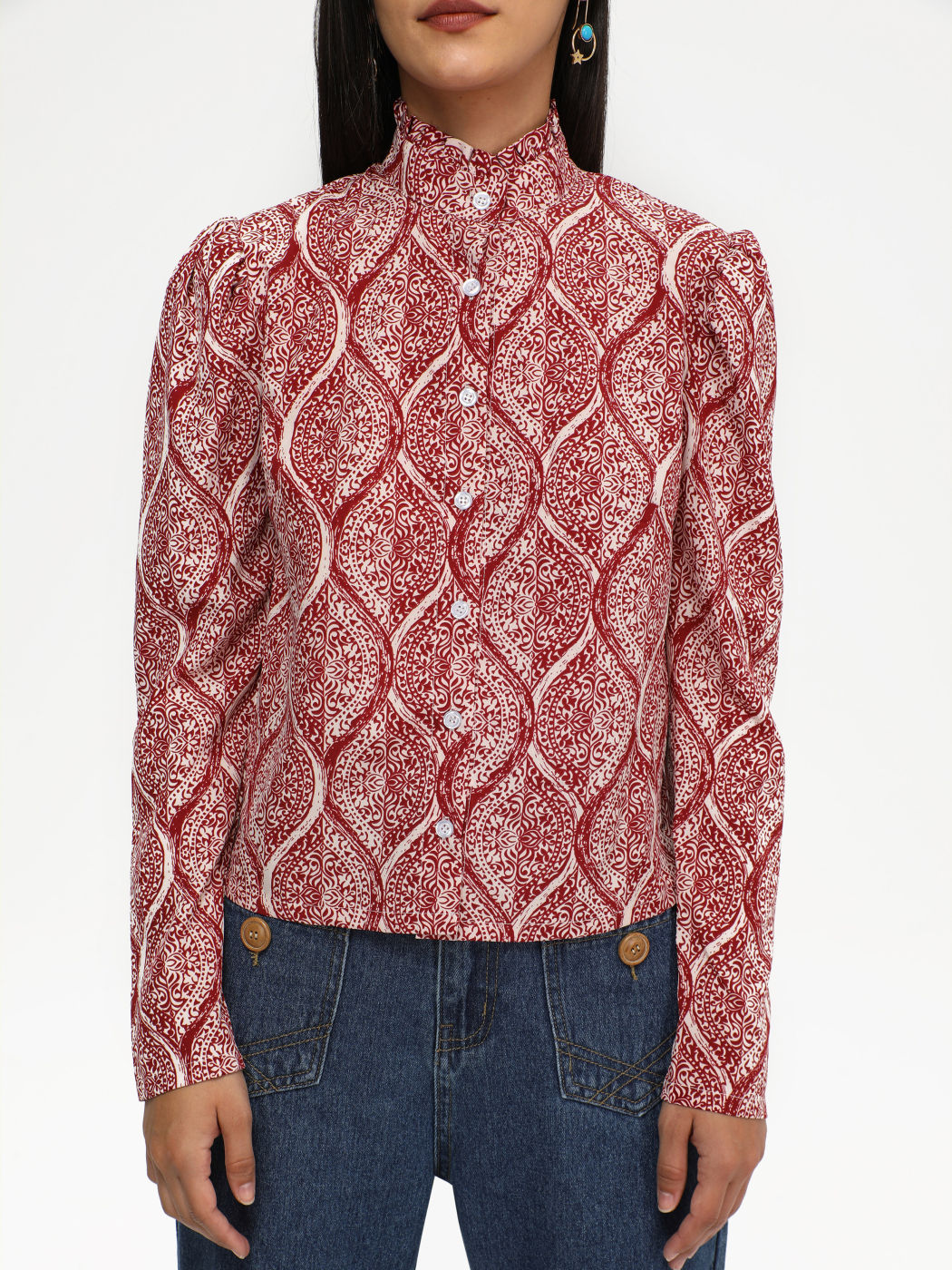 Bluse mit Allover-Print