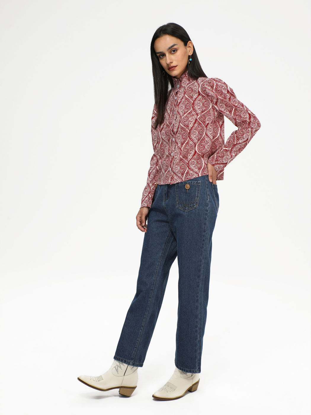 Bluse mit Allover-Print