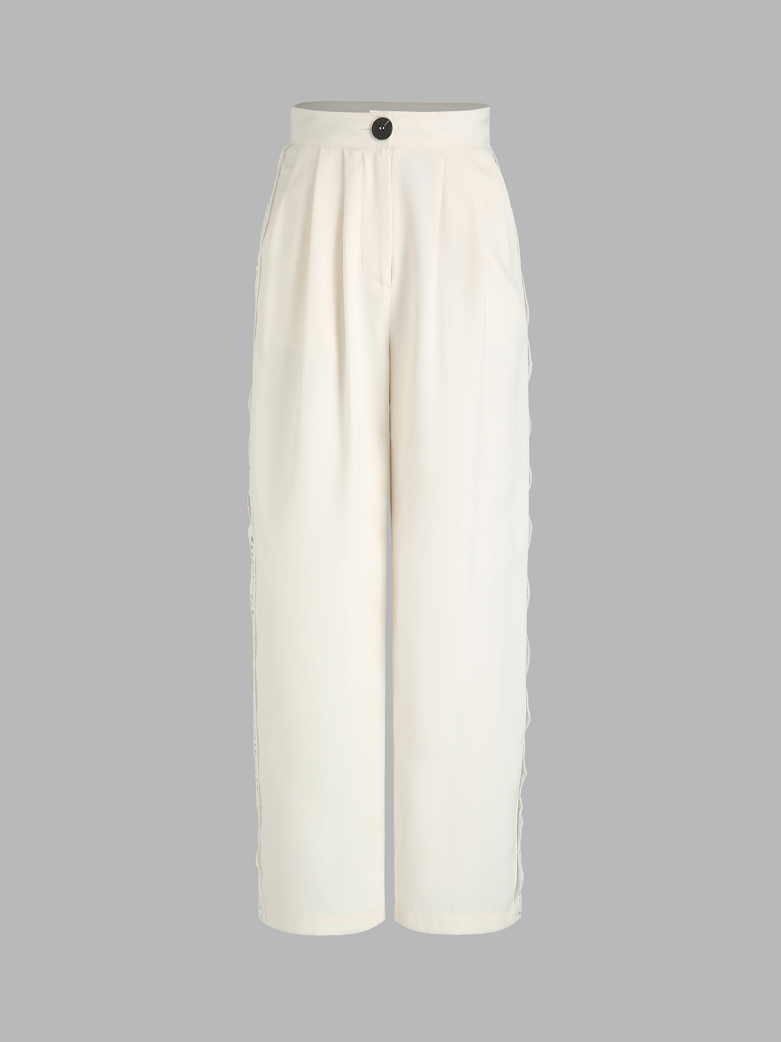 Dantel Detaylı Beyaz Pantolon - Gizia