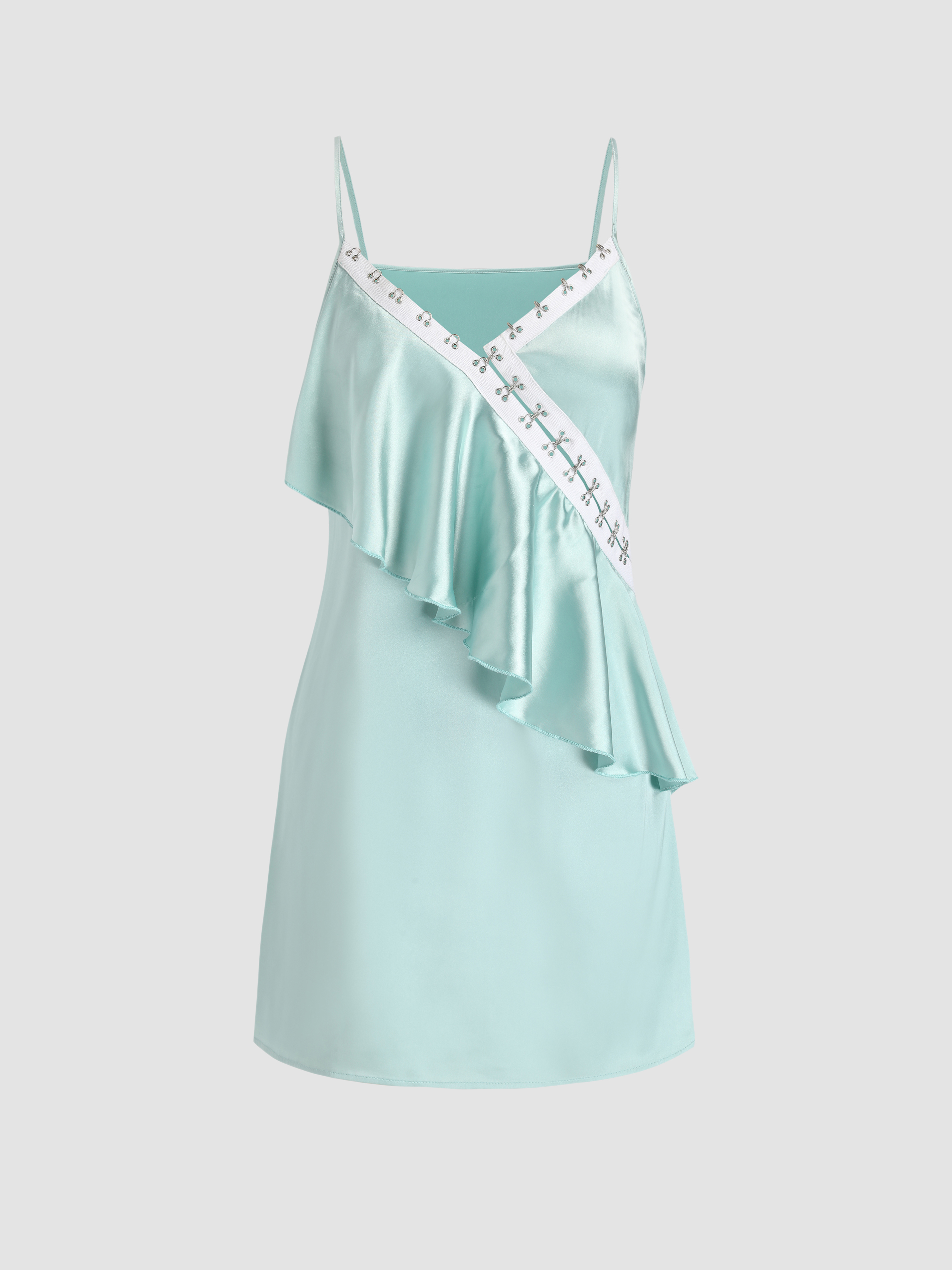 Satin Ruffle Cami Dress - Cider