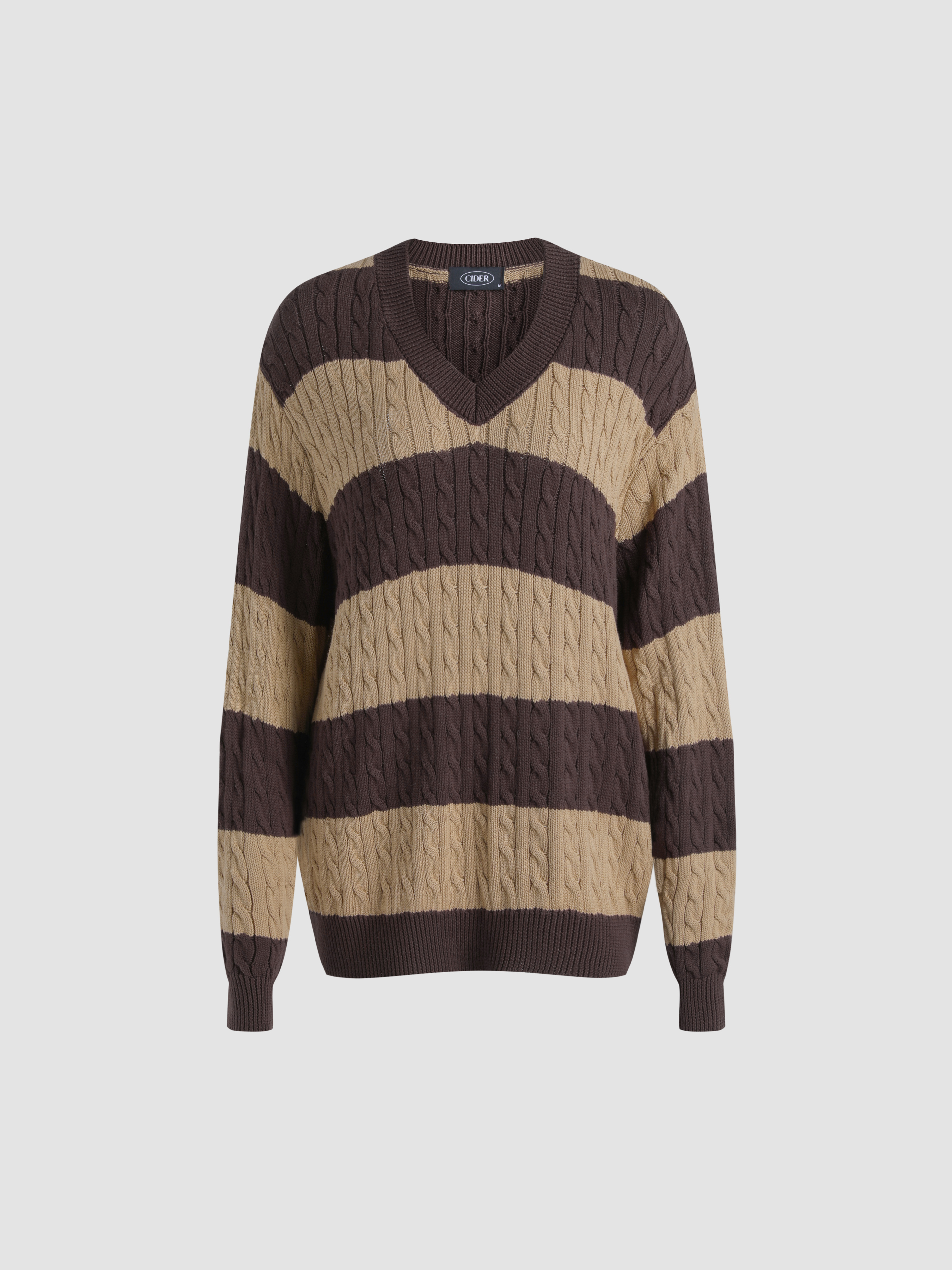 Stripe Knit Long Sleeve Top For School Daily Casual Date