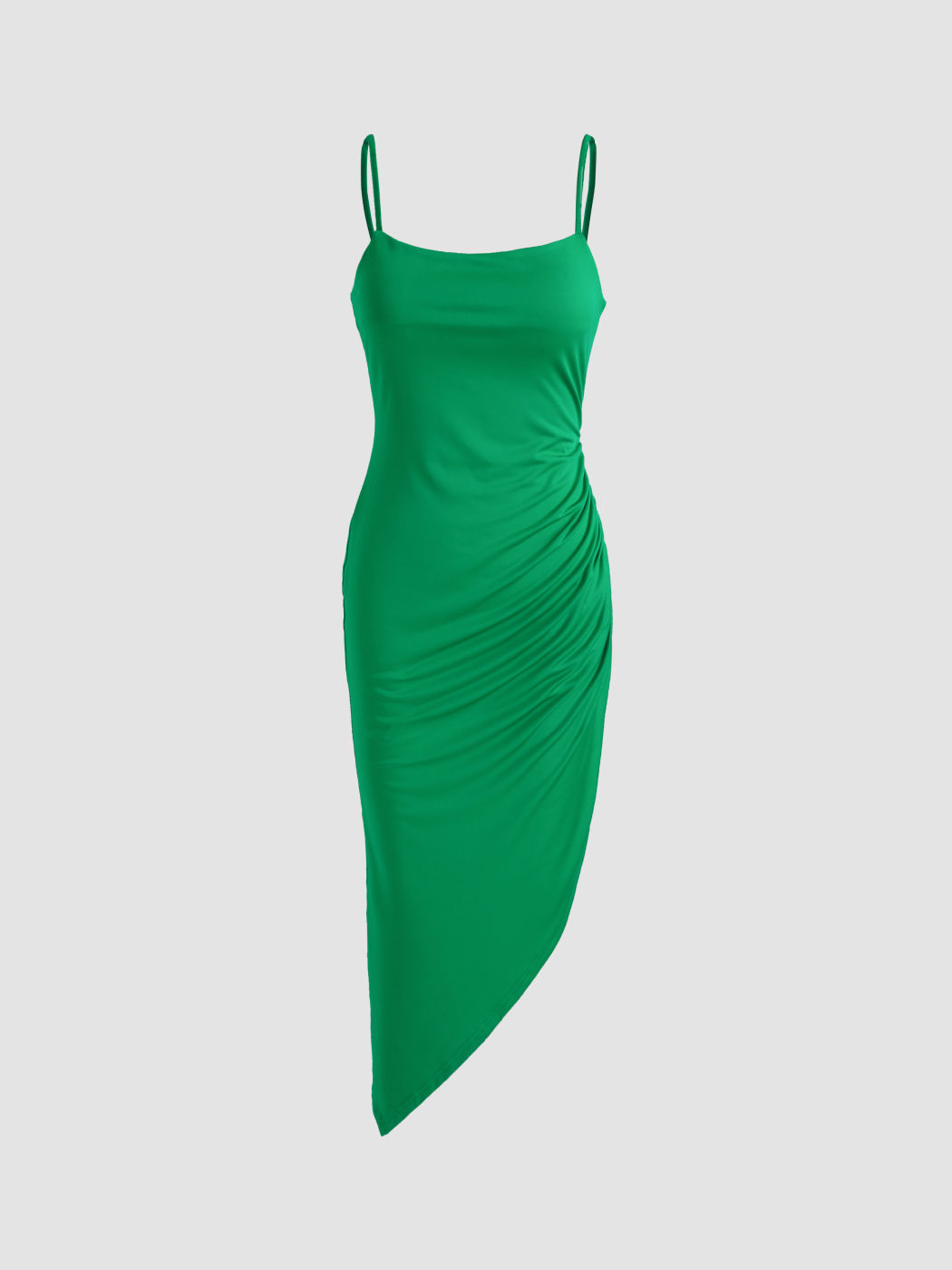 Solid Ruched Maxi Dress