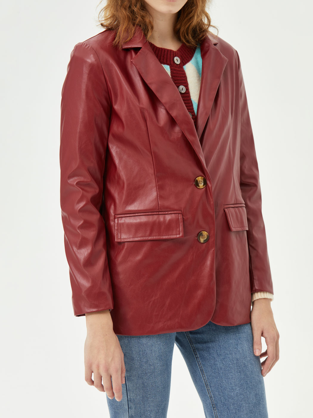 Rote Lederjacke