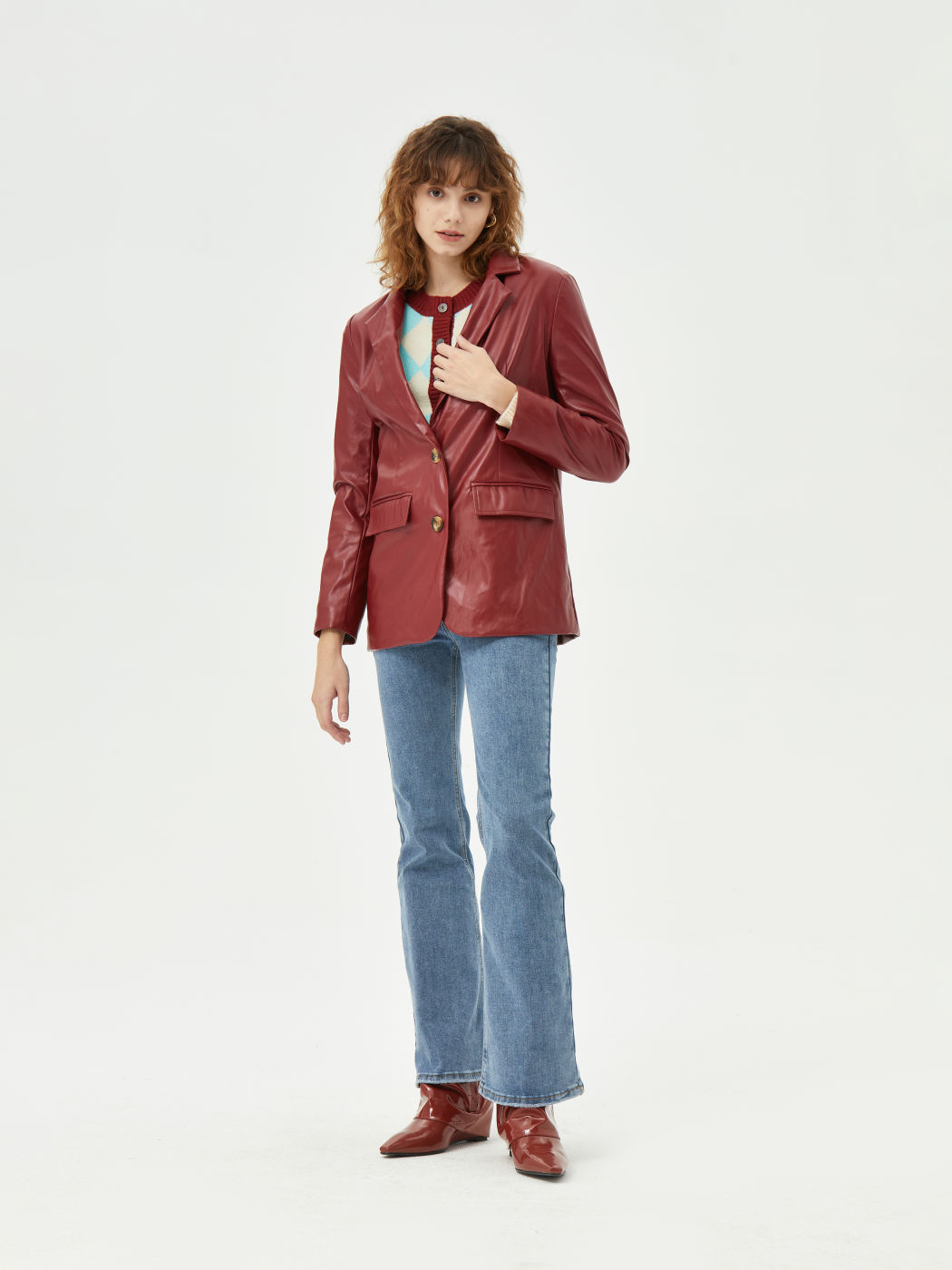 Rote Lederjacke