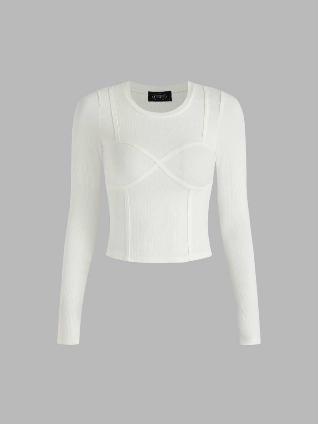 Fleckiges Langarm-Crop-Top