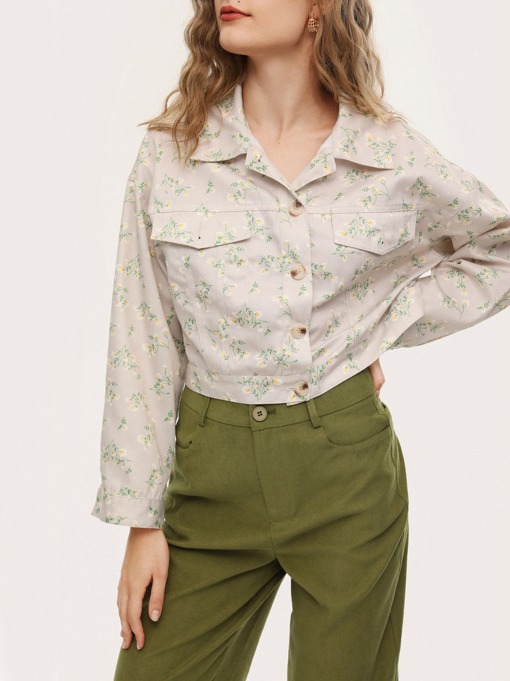 Floral Print Denim Jacket Cider