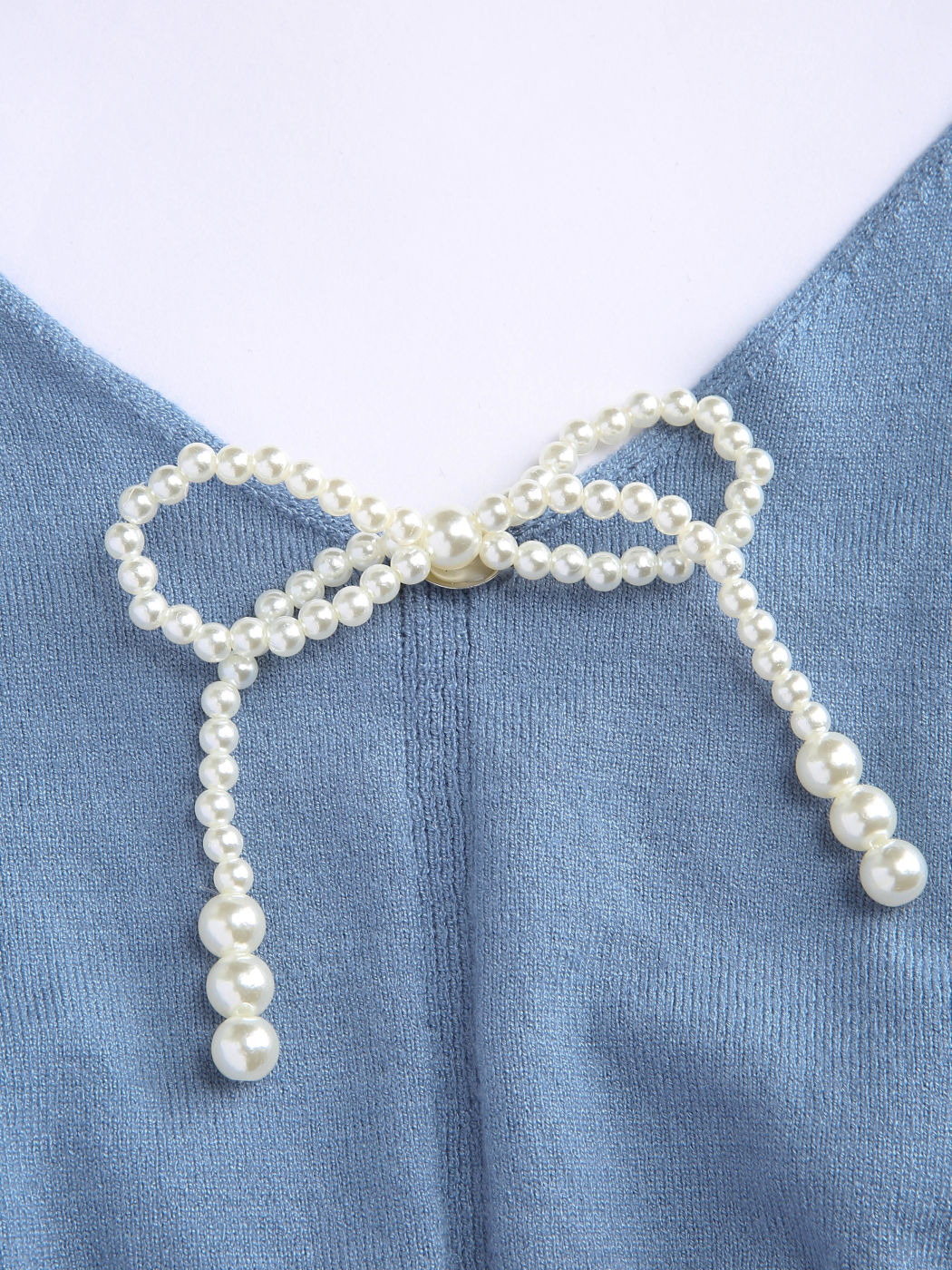 Pearl Bowknot Knit Tank Top