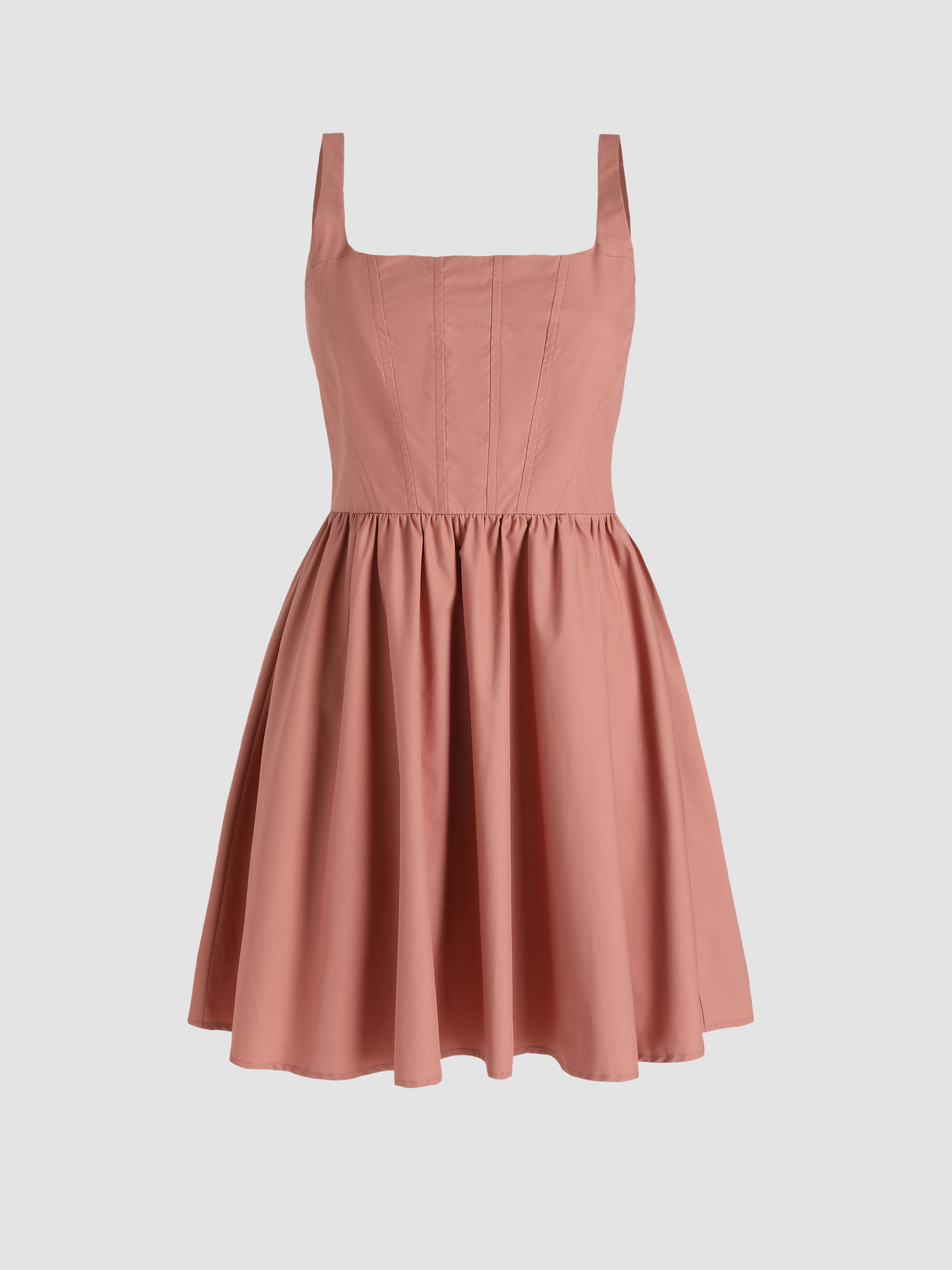 Solid Corset Mini Dress Cider