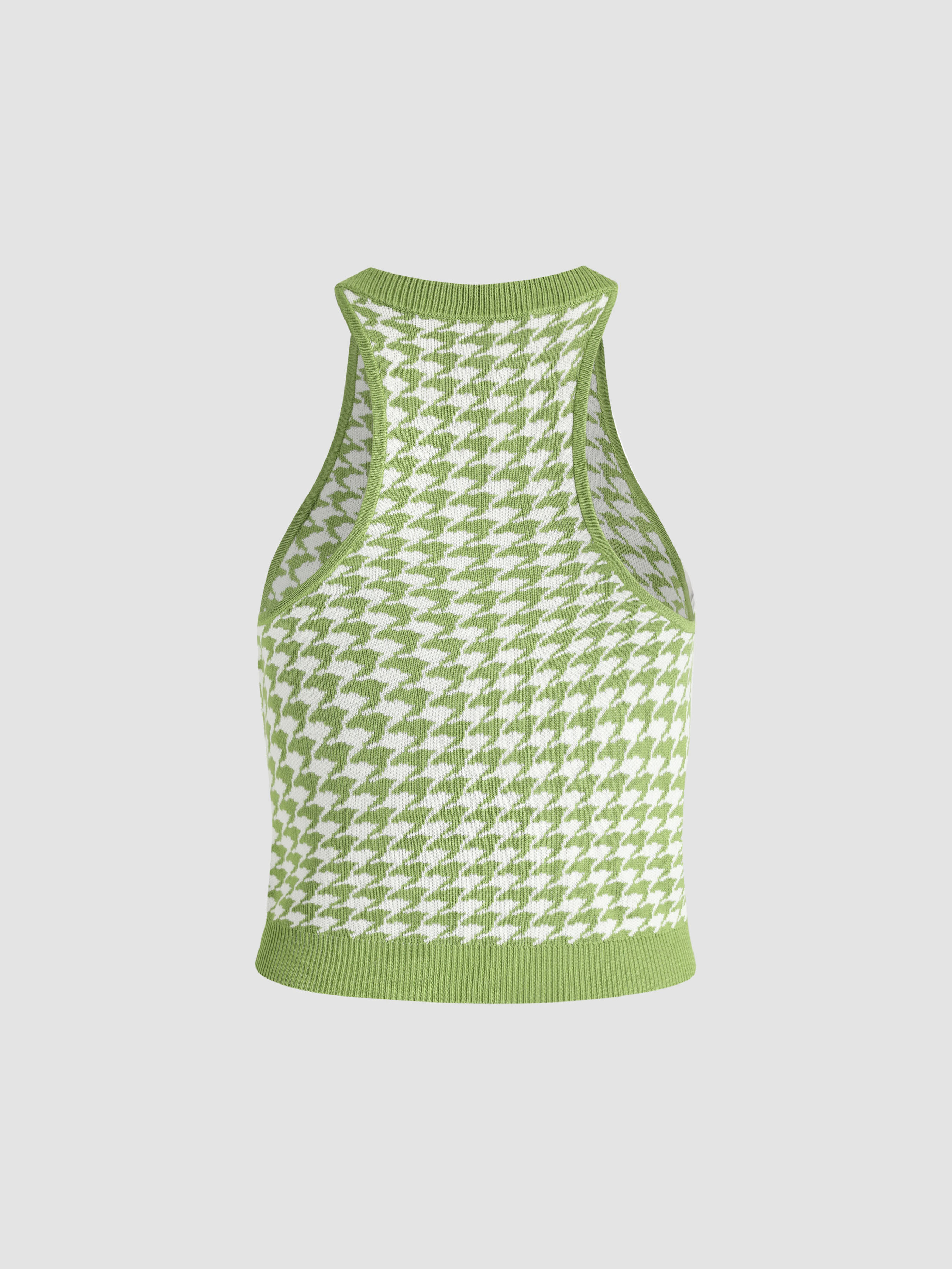 Houndstooth Knit Tank Top