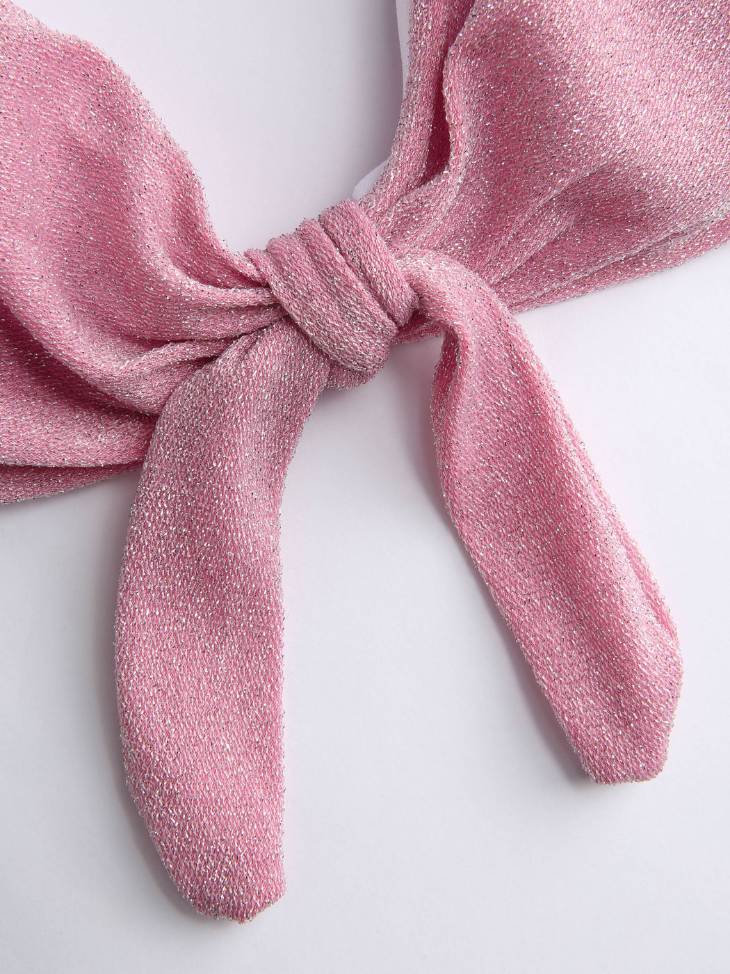 Pink Glitter Bowknot Bikini-Set