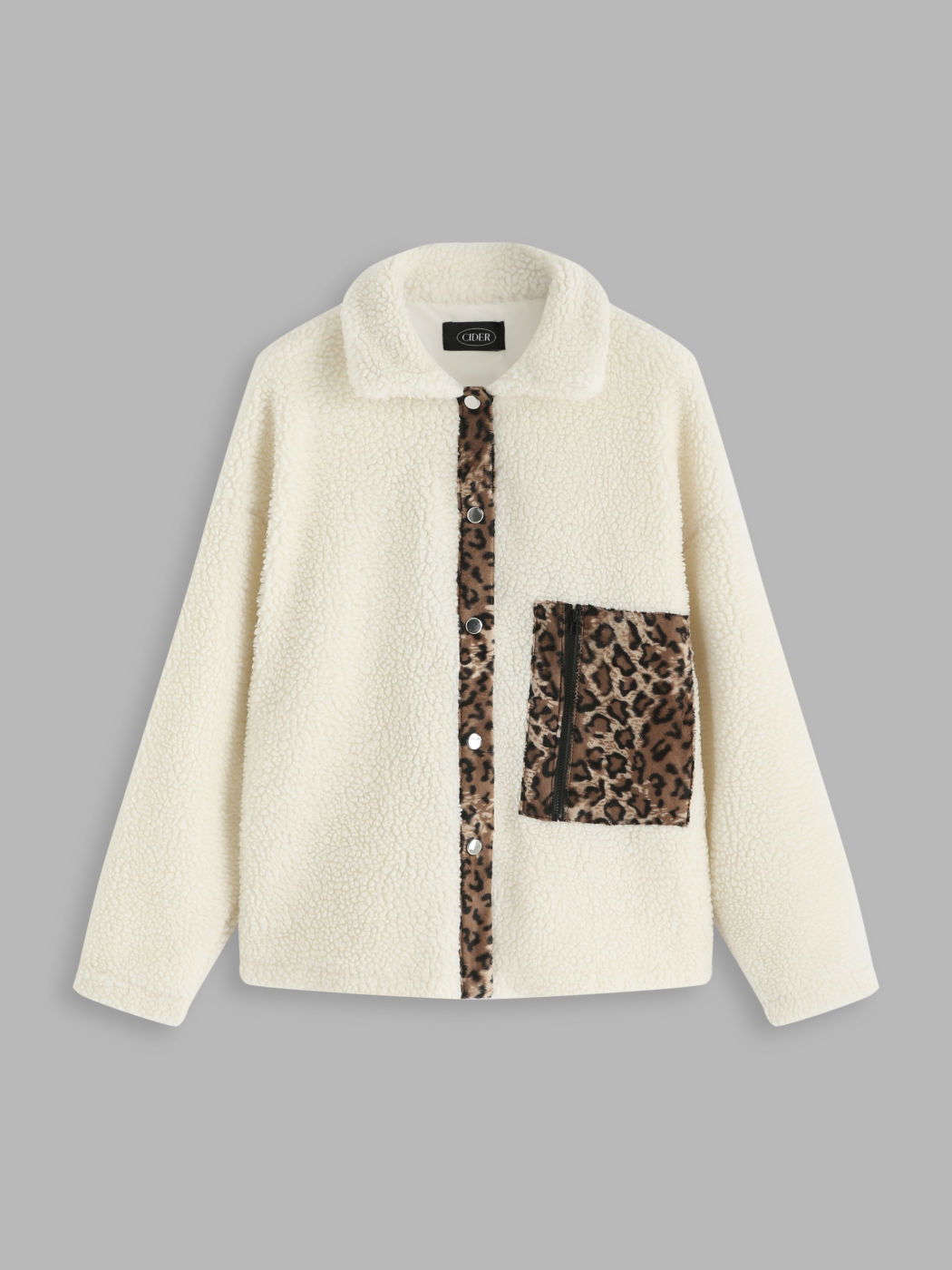 Patchy Teddy-Jacke mit Leopardenmuster