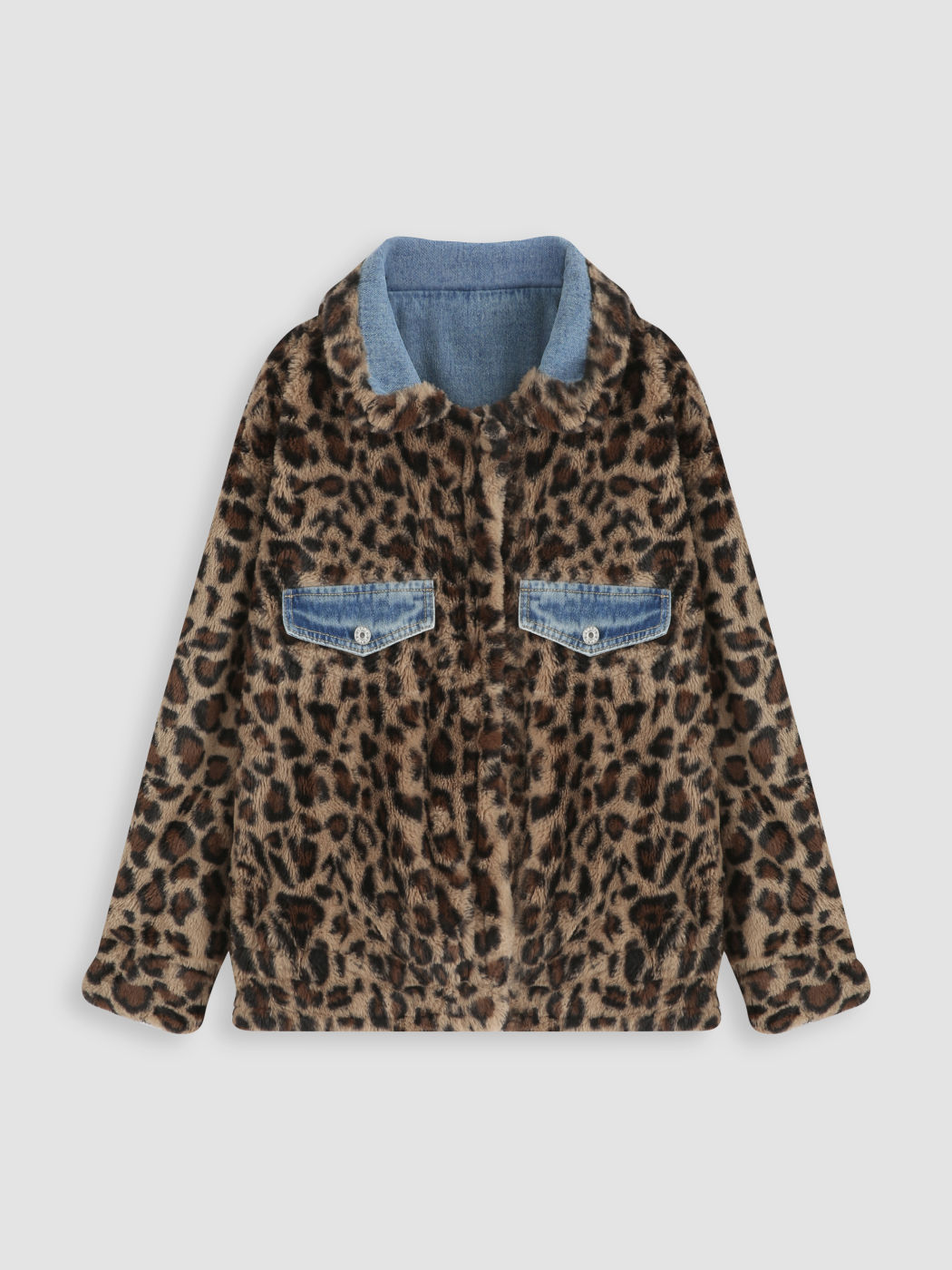Patchy Jeansjacke mit Leopardenmuster