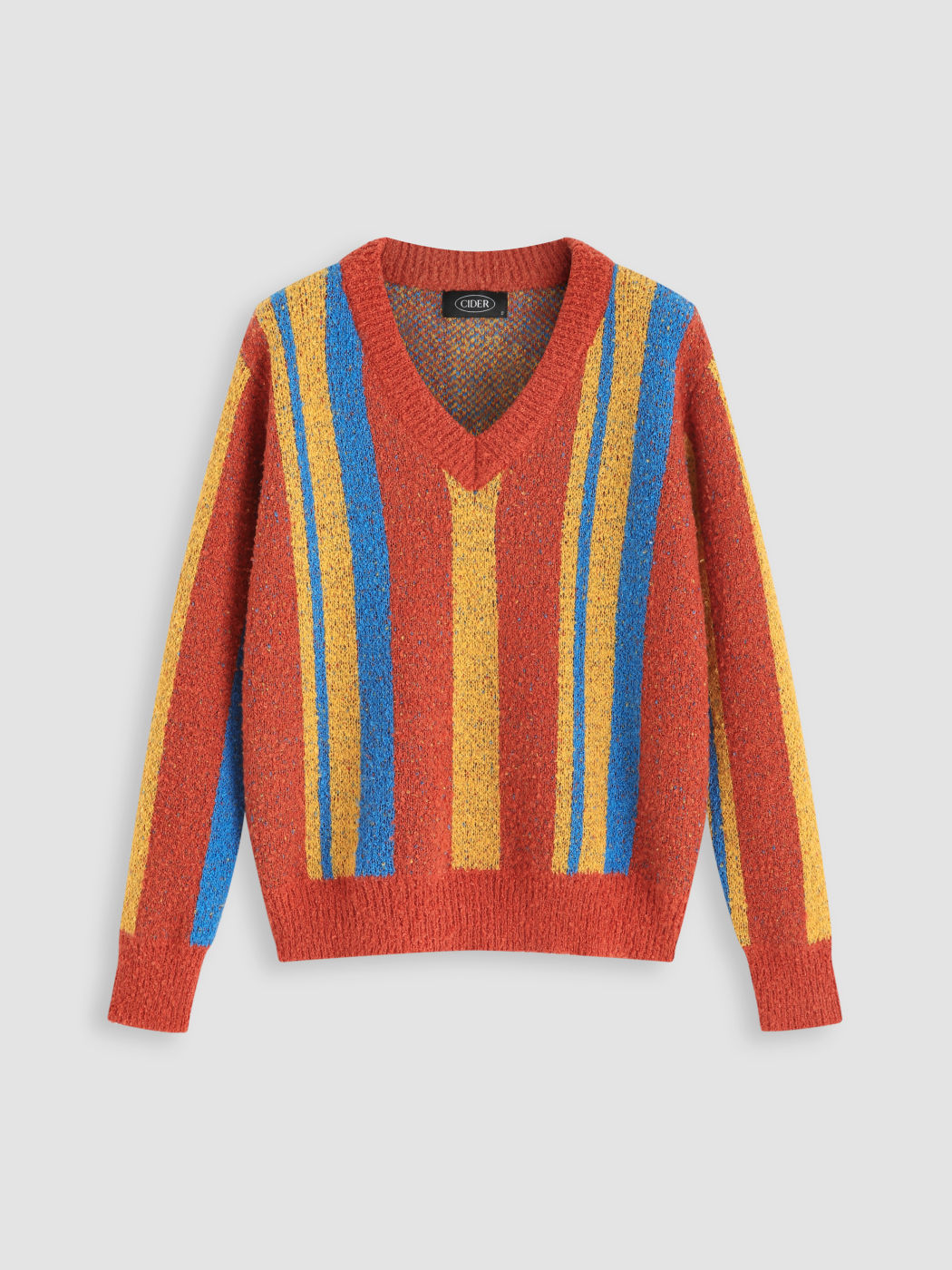 Gestreifter Pullover mit V-Ausschnitt