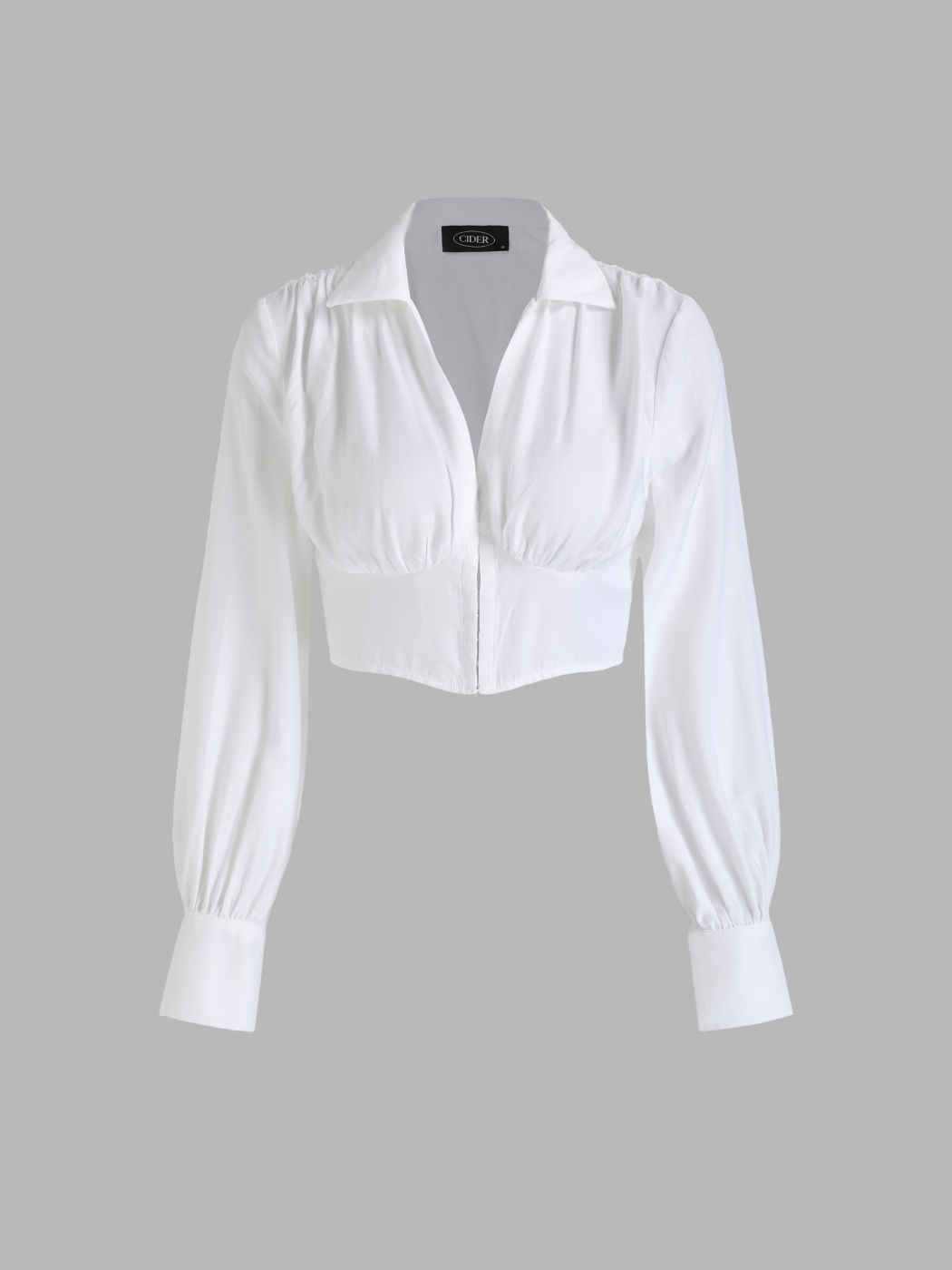 Solids Langarm-Crop-Shirt