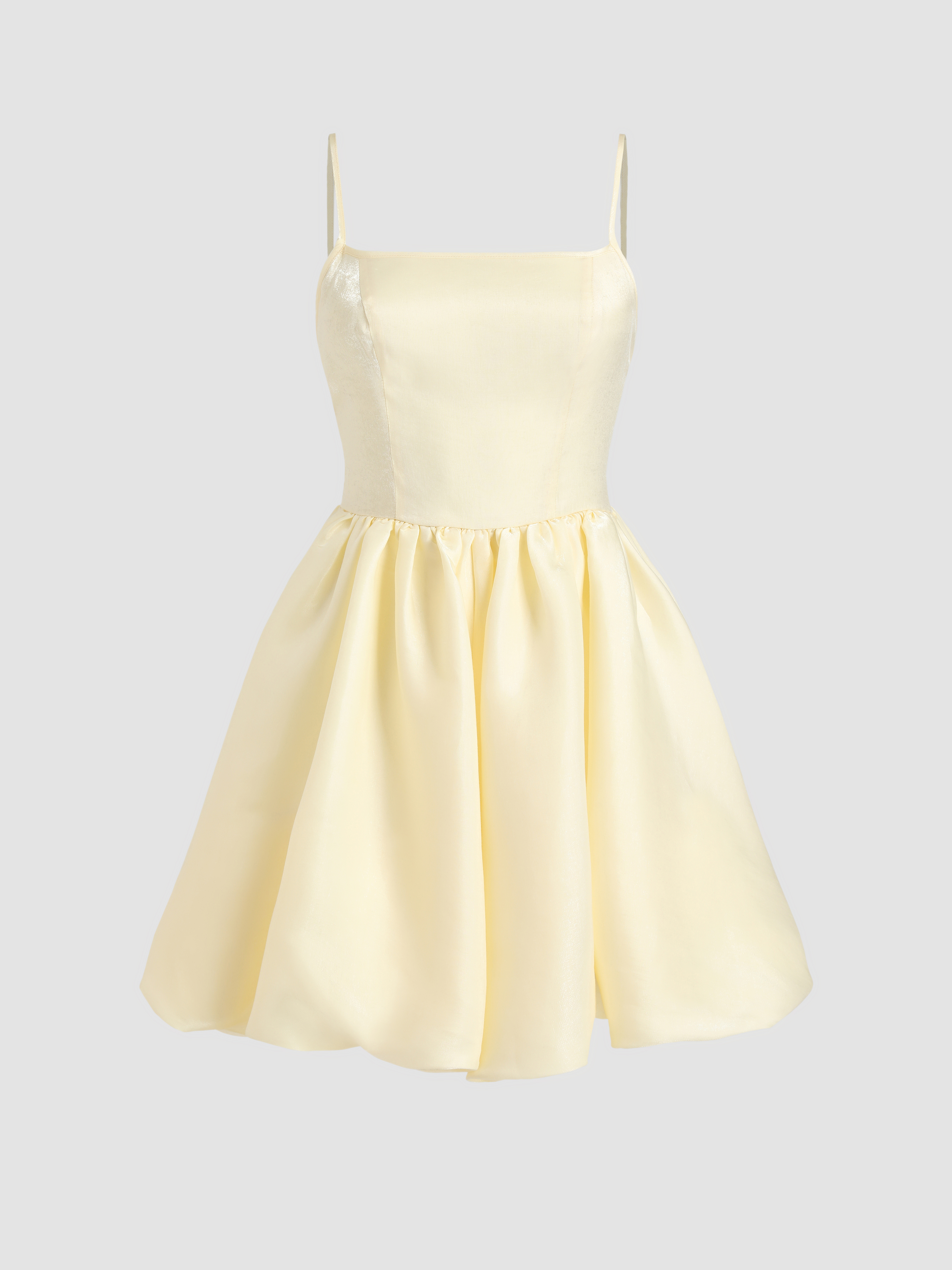 monroll - Spaghetti Strap Plain Mini A-line Dress