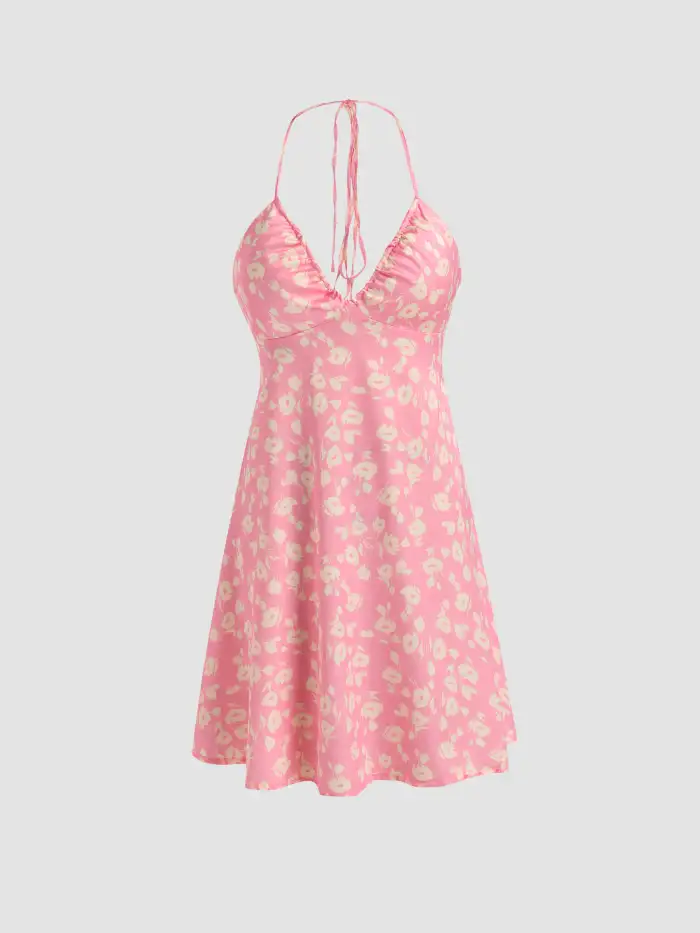Floral Halter Mini Dress