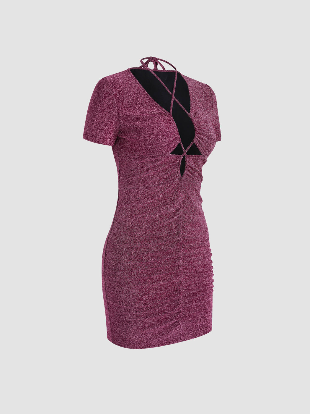 Glitzerndes Kurzarm-Minikleid