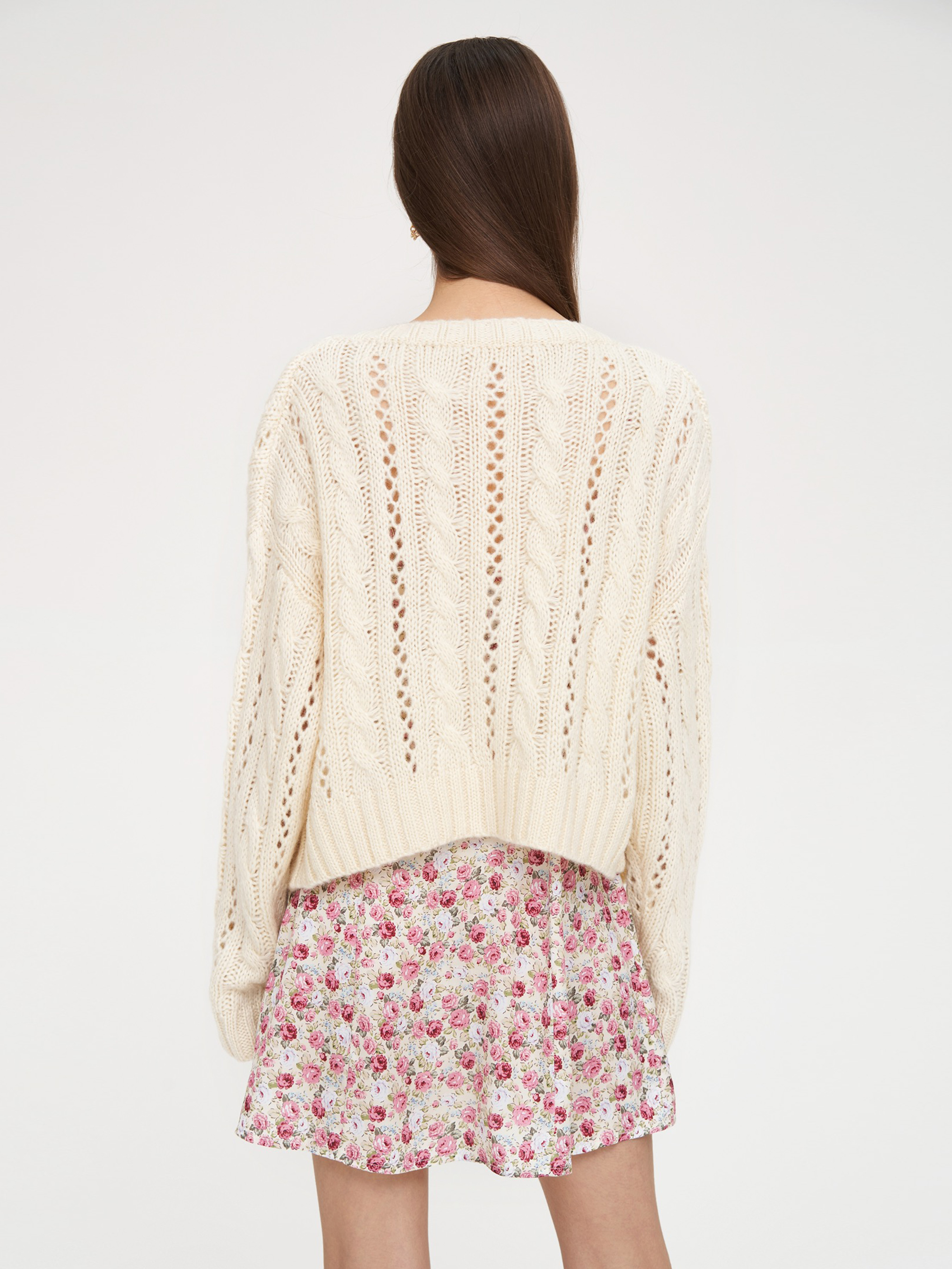 Rhinestone & Pearl Button Cardigan - Cider