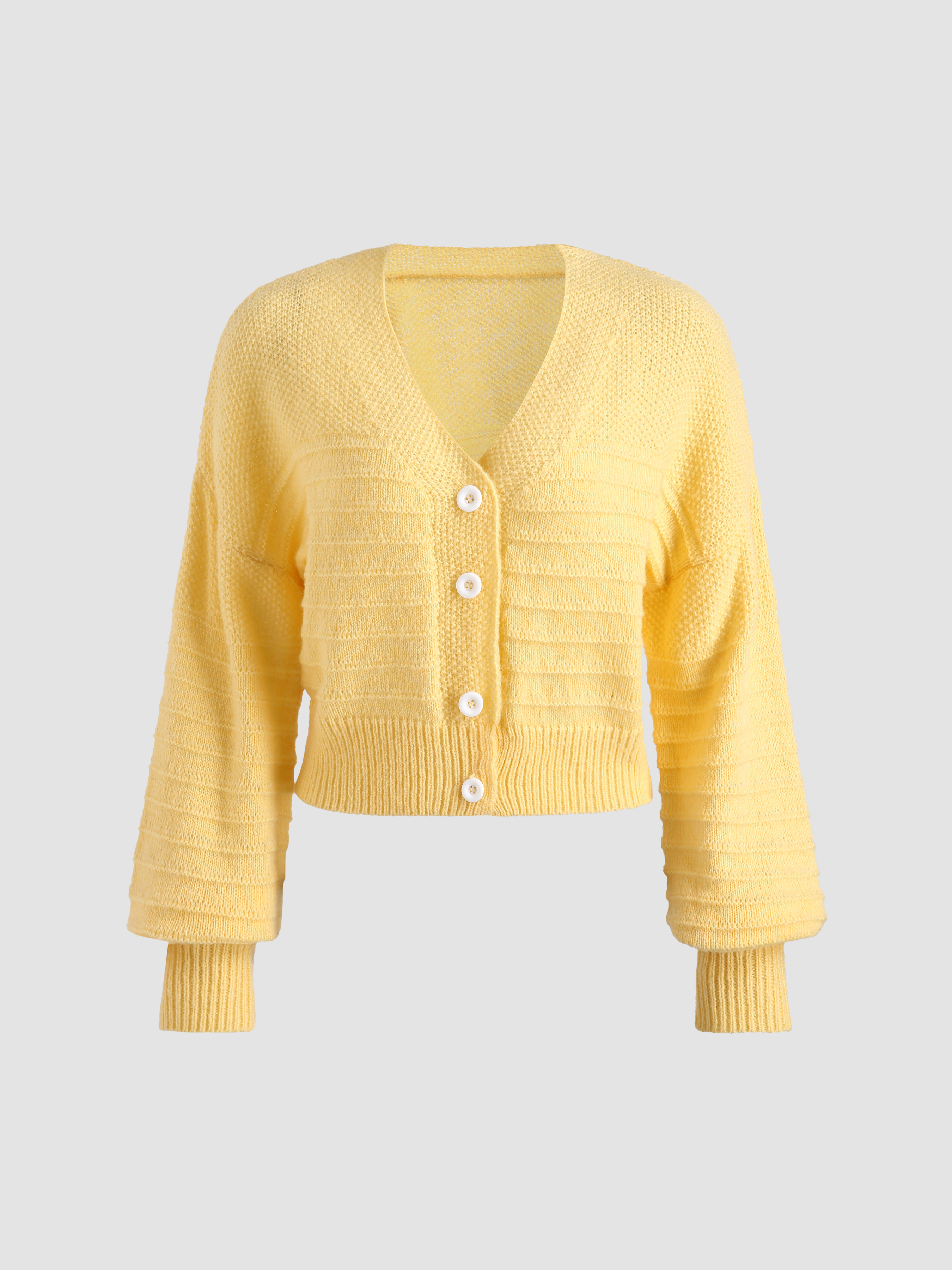 Cozy Solid V-Neck Cardigan - Cider