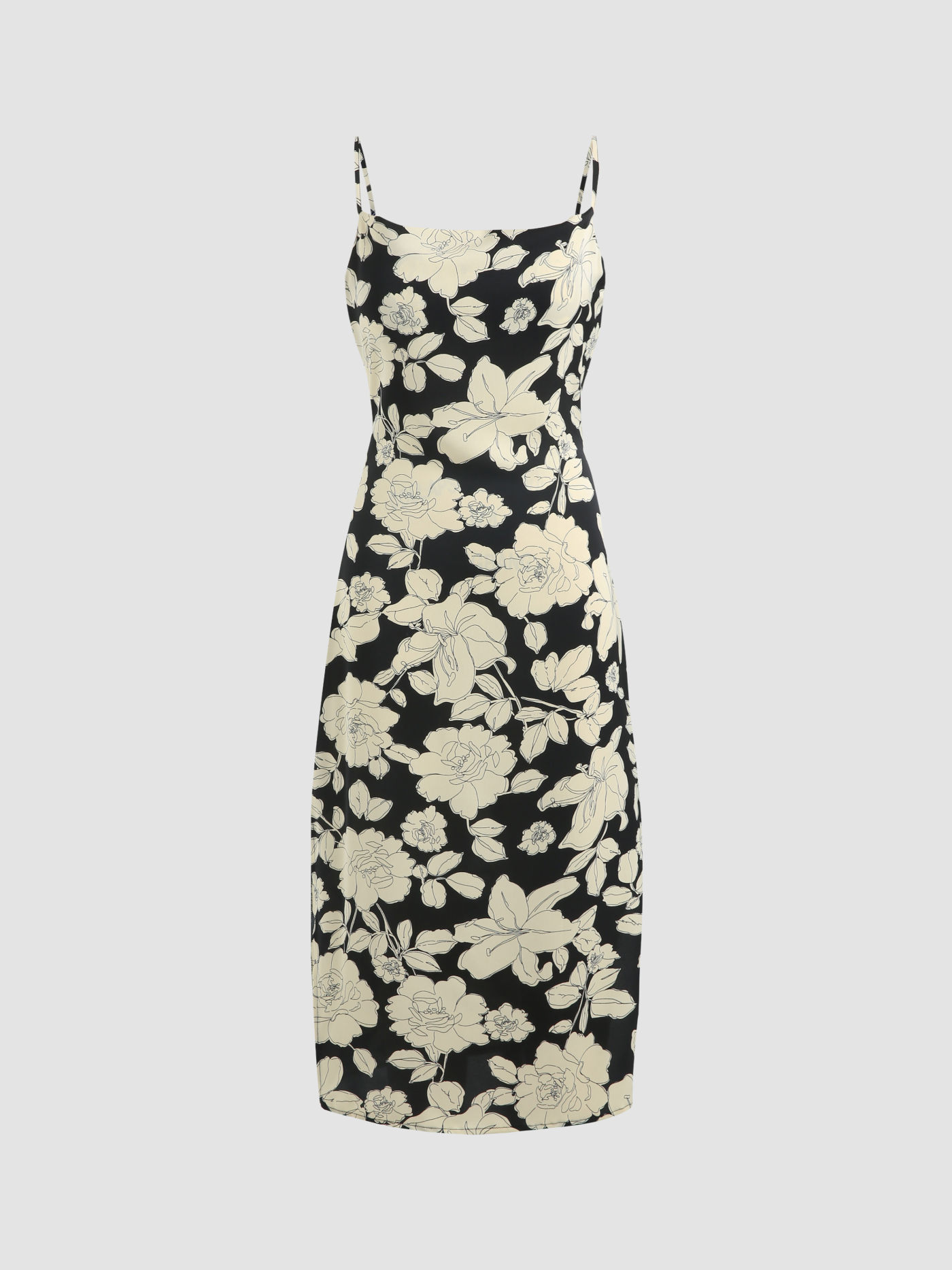 Geblümtes Cami-Midikleid