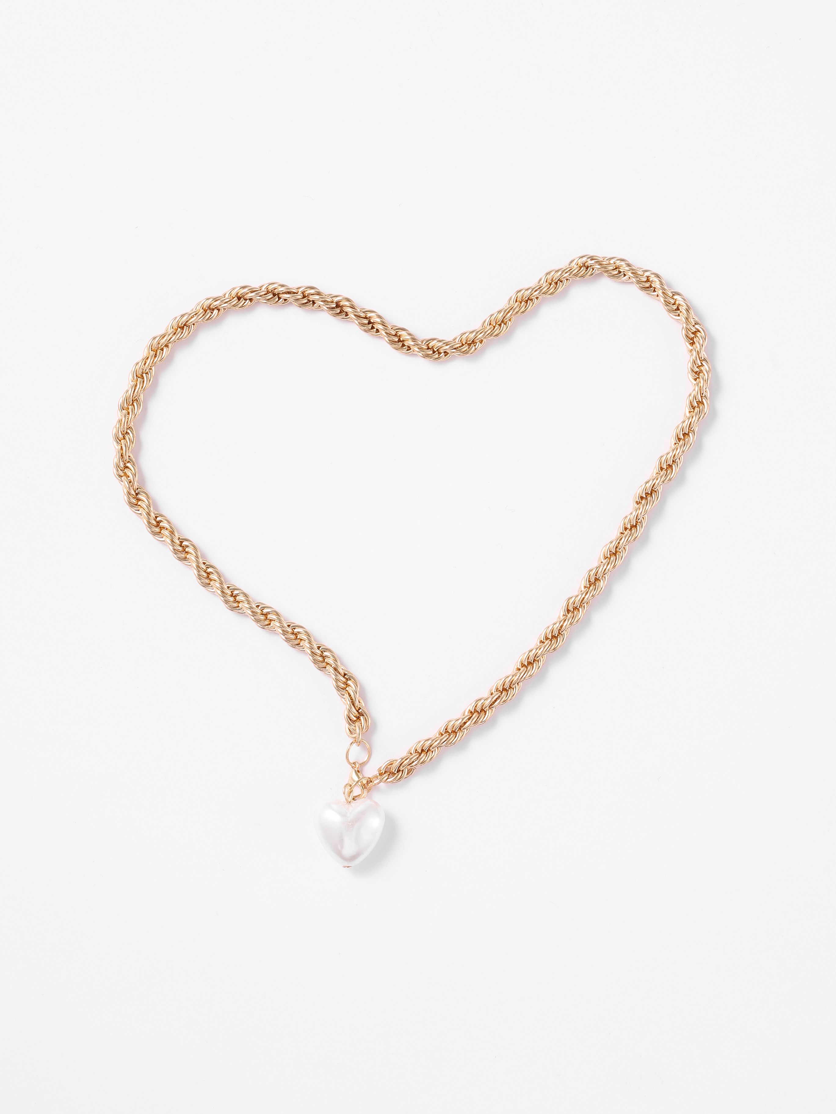 Heart Shape Pearl Necklace Cider