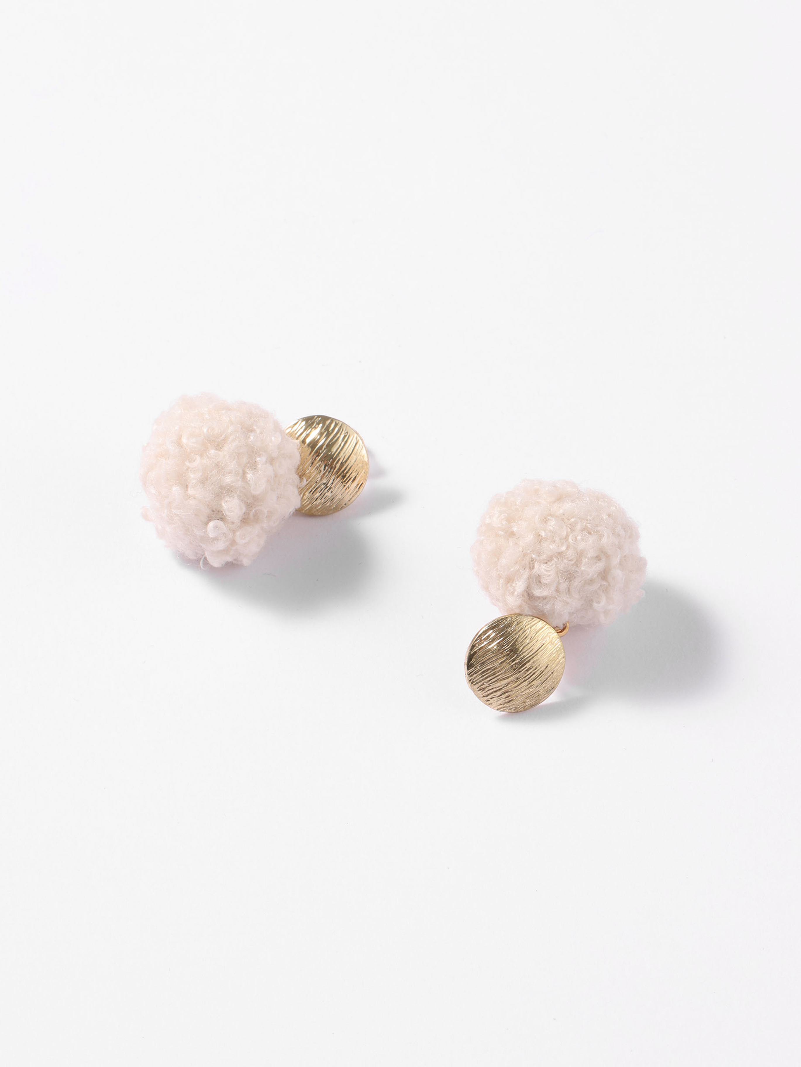 pink fuzzy ball earrings