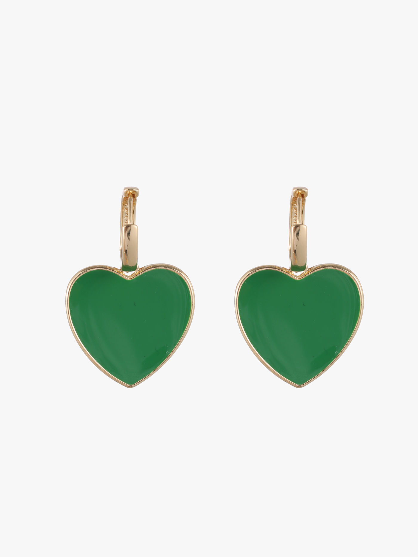Vintage Green Heart Floral Earrings