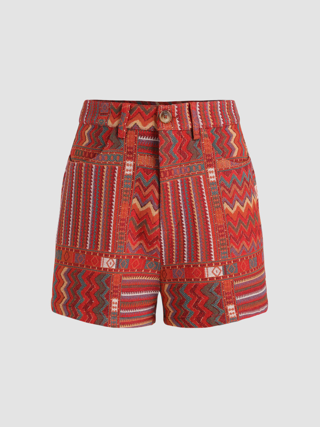 Boho Geometric Mini Shorts - Cider