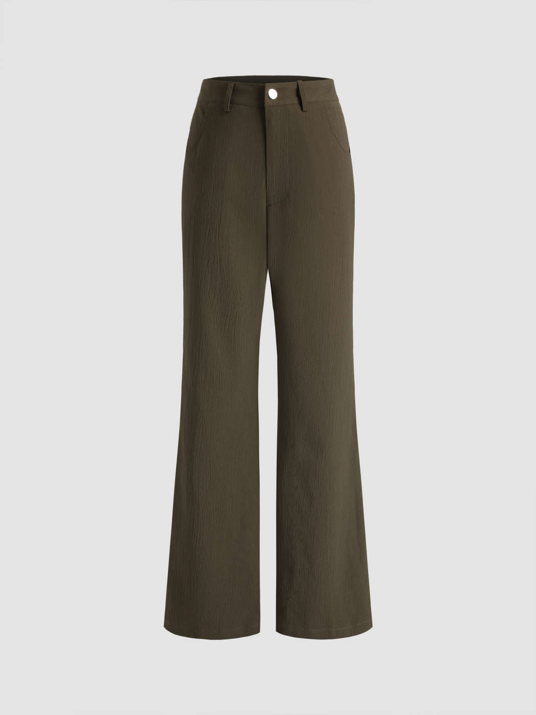 Solid Straight Leg Trousers - Cider