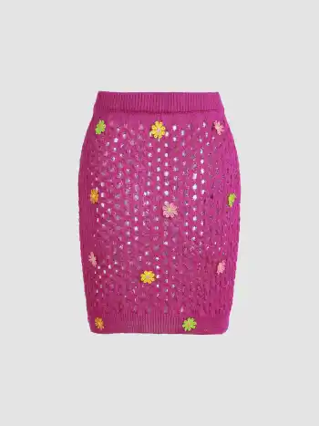 Jupe Mini Crochet Fleur de Marguerite