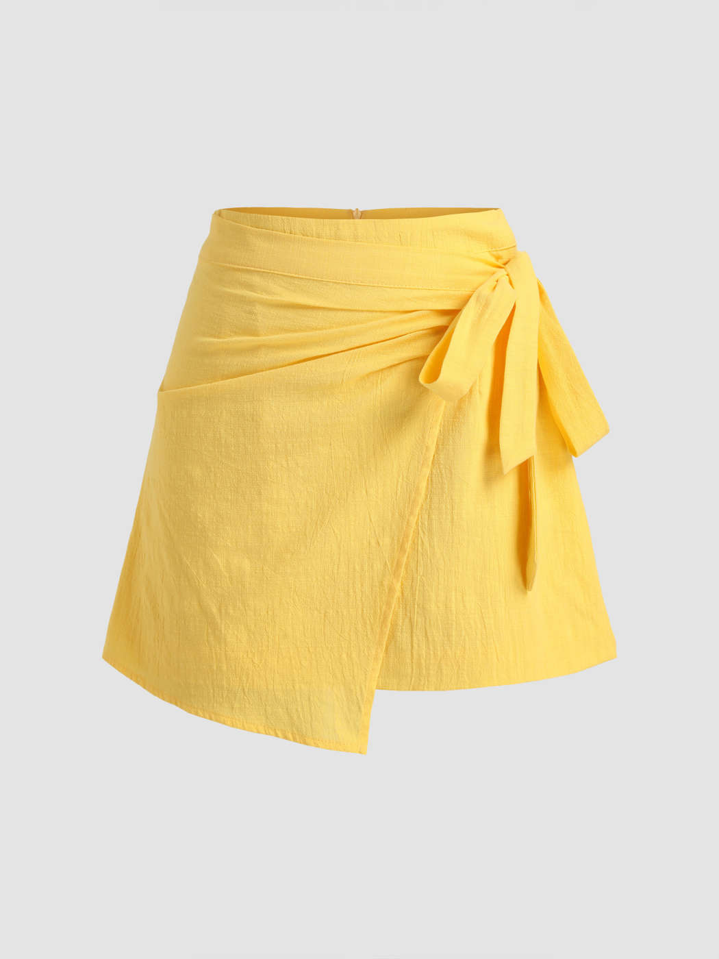 Cider Solid Bowknot Mini Skirt -