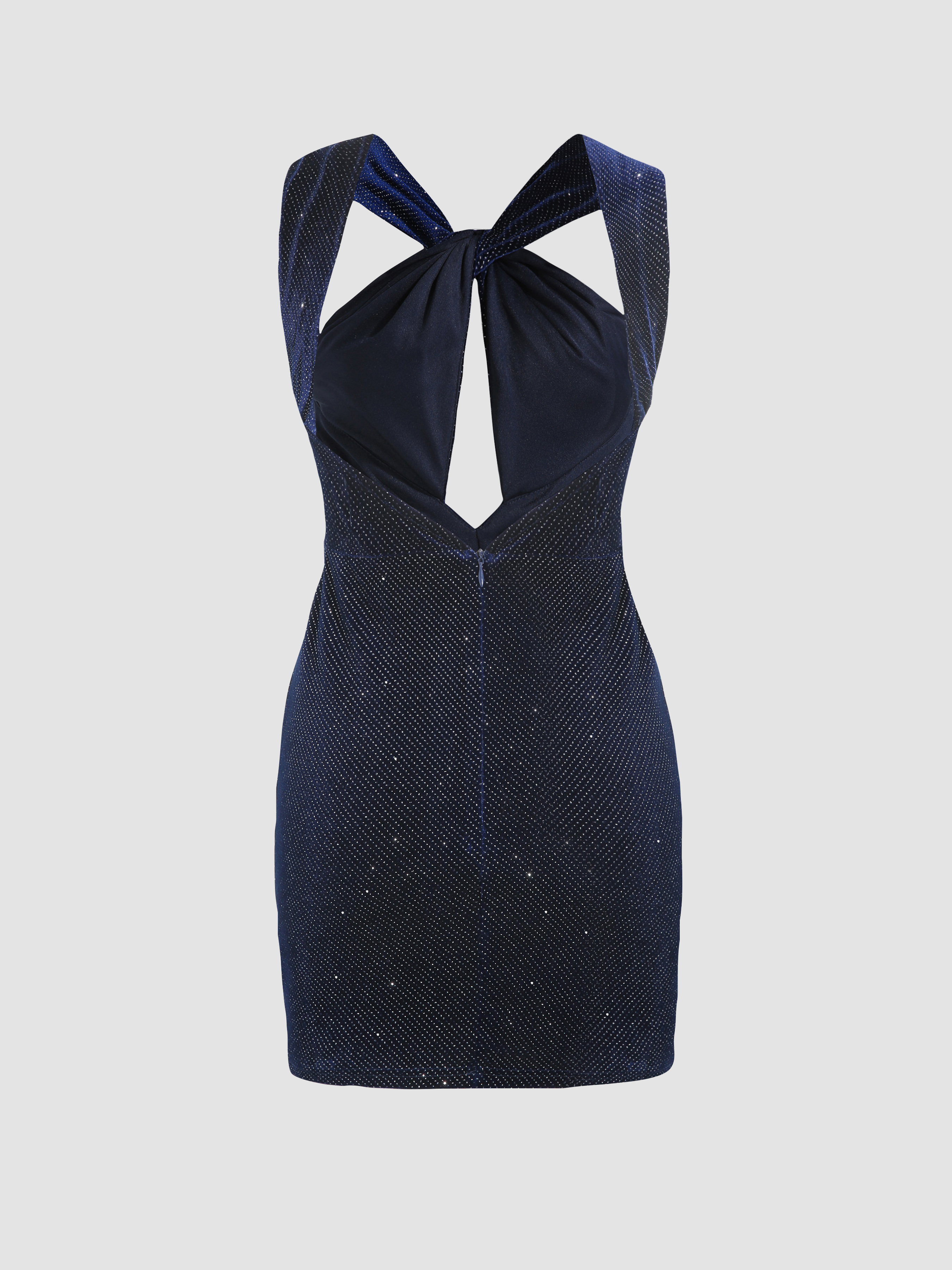 Glitter Cut Out Bodycon Dress - Cider