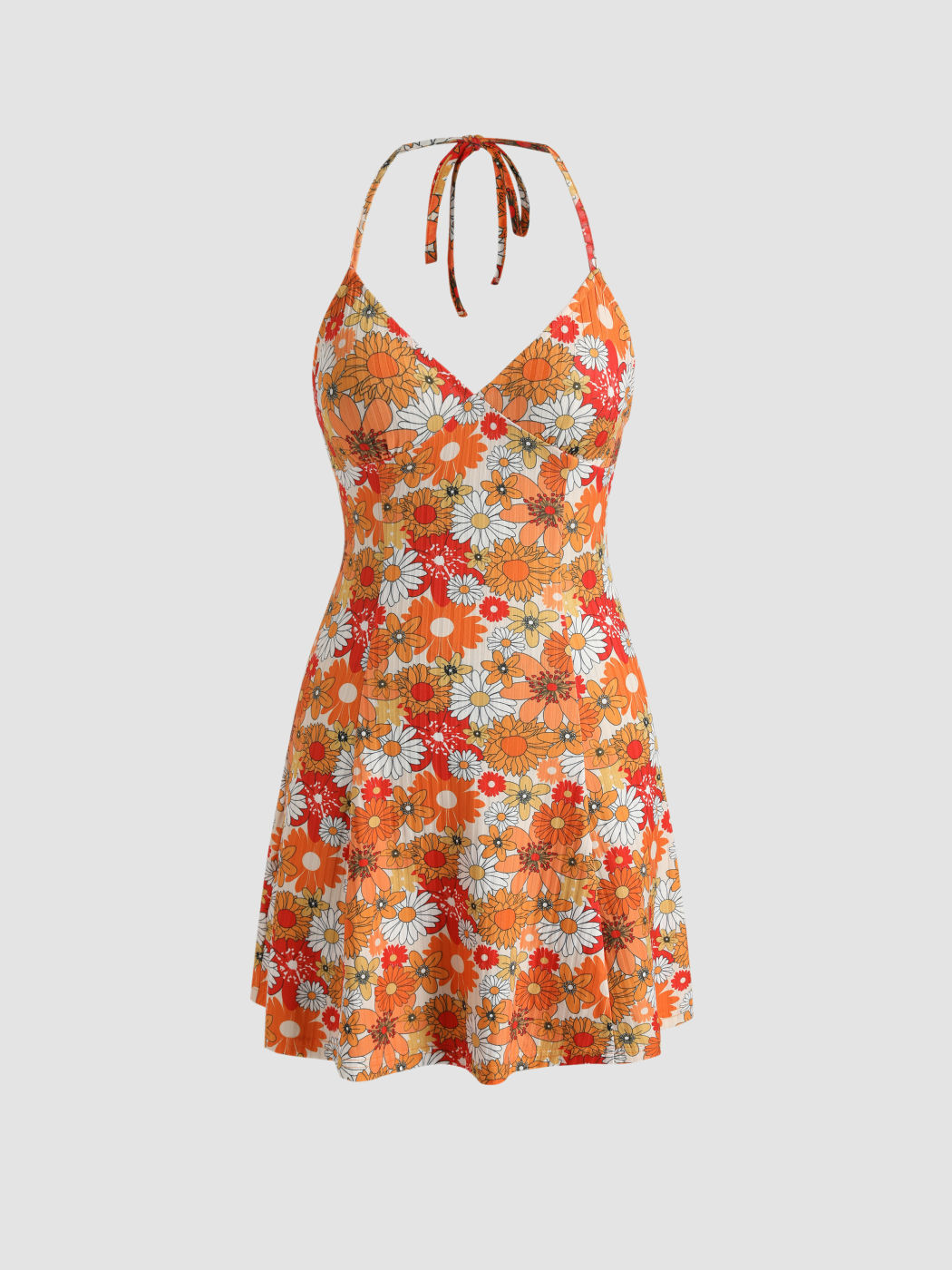 Sunflower Halter Mini Dress Cider