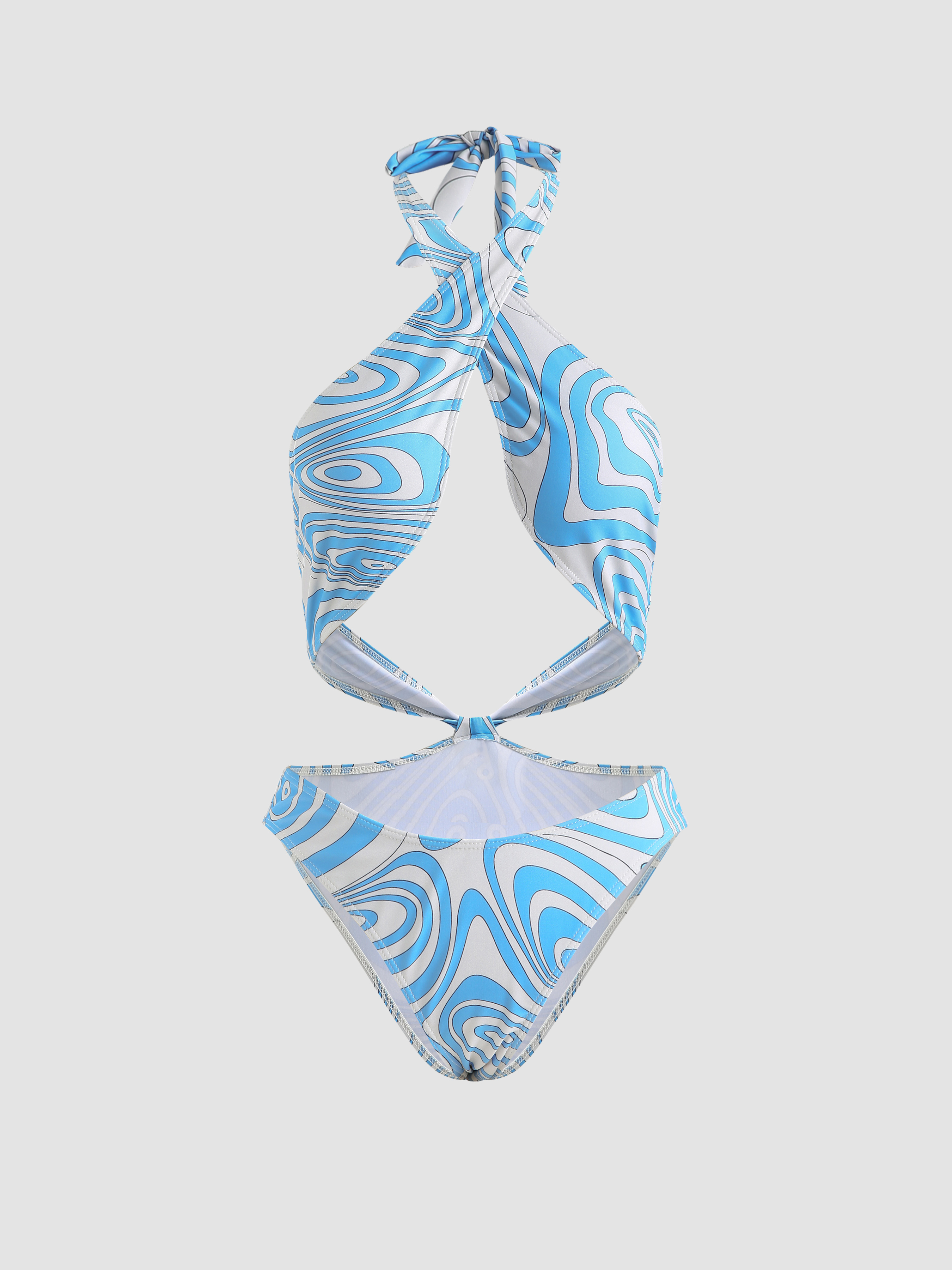 Cross Halter One Piece Swimsuit Cider