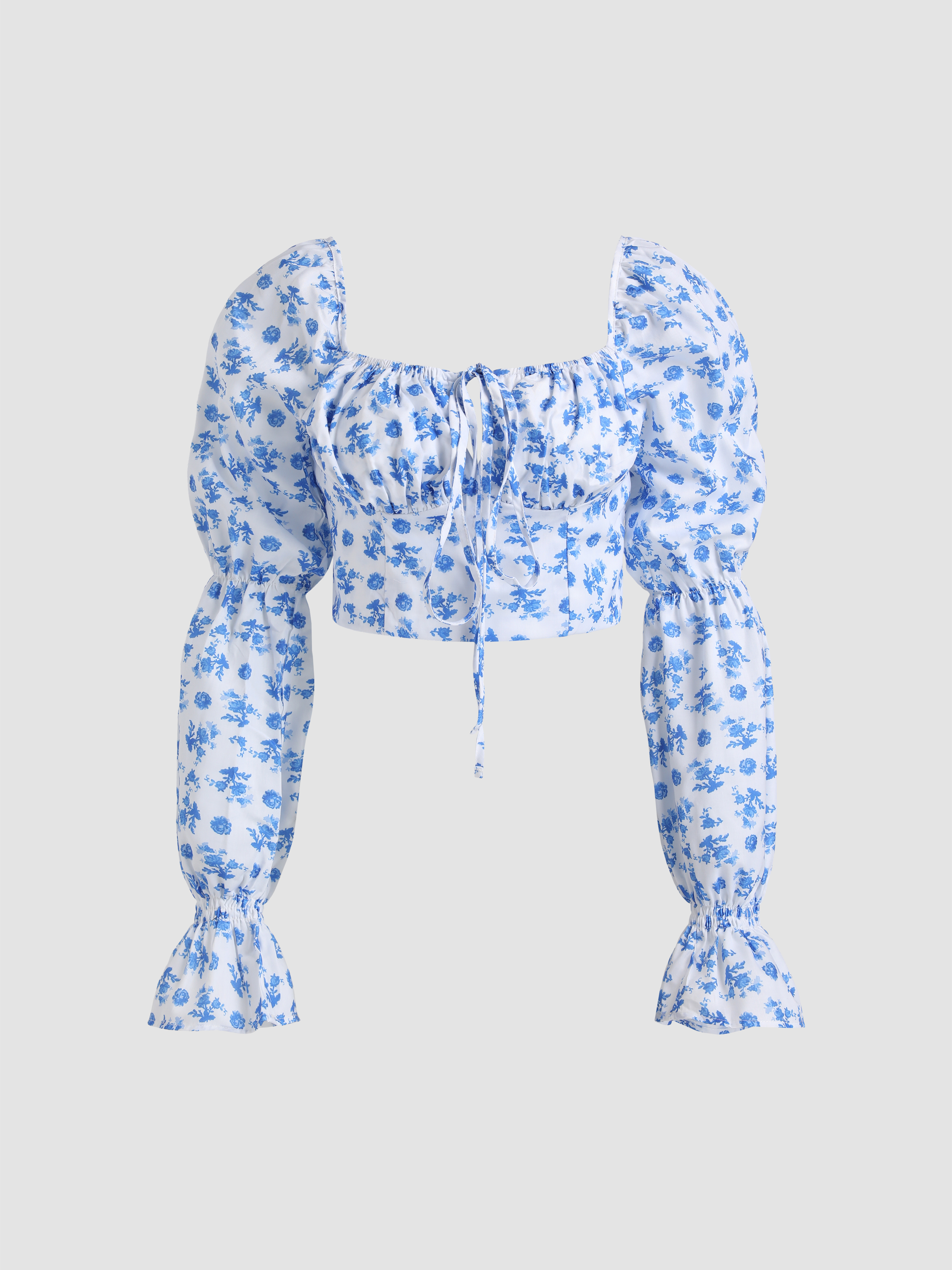 Ditsy Floral Zip Up Crop Top Cider