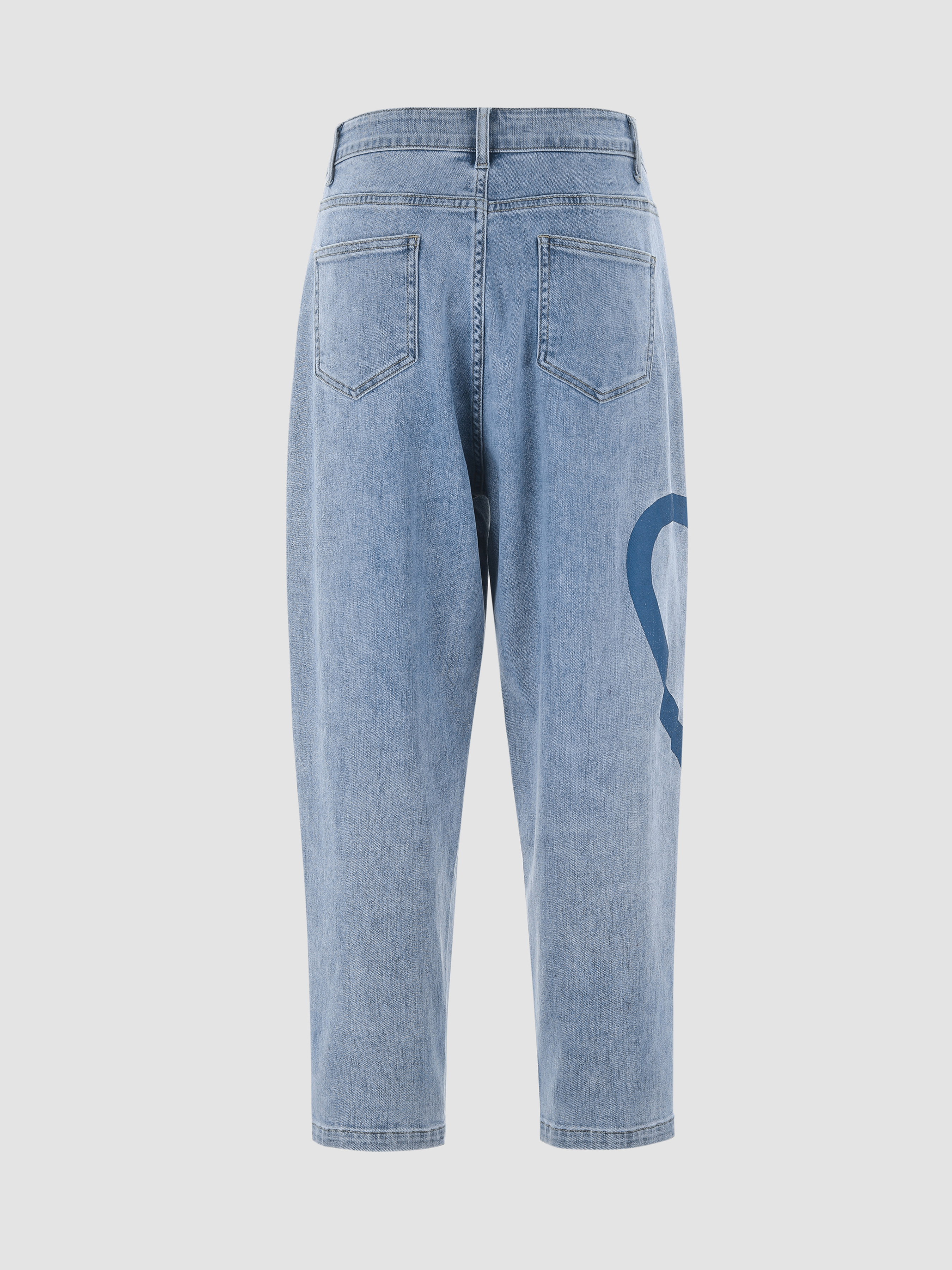 ★2022SS新作★KIRSH X POLAROID★HEART PATTERN BANDING PANTS Denim Side Heart Pattern Jeans