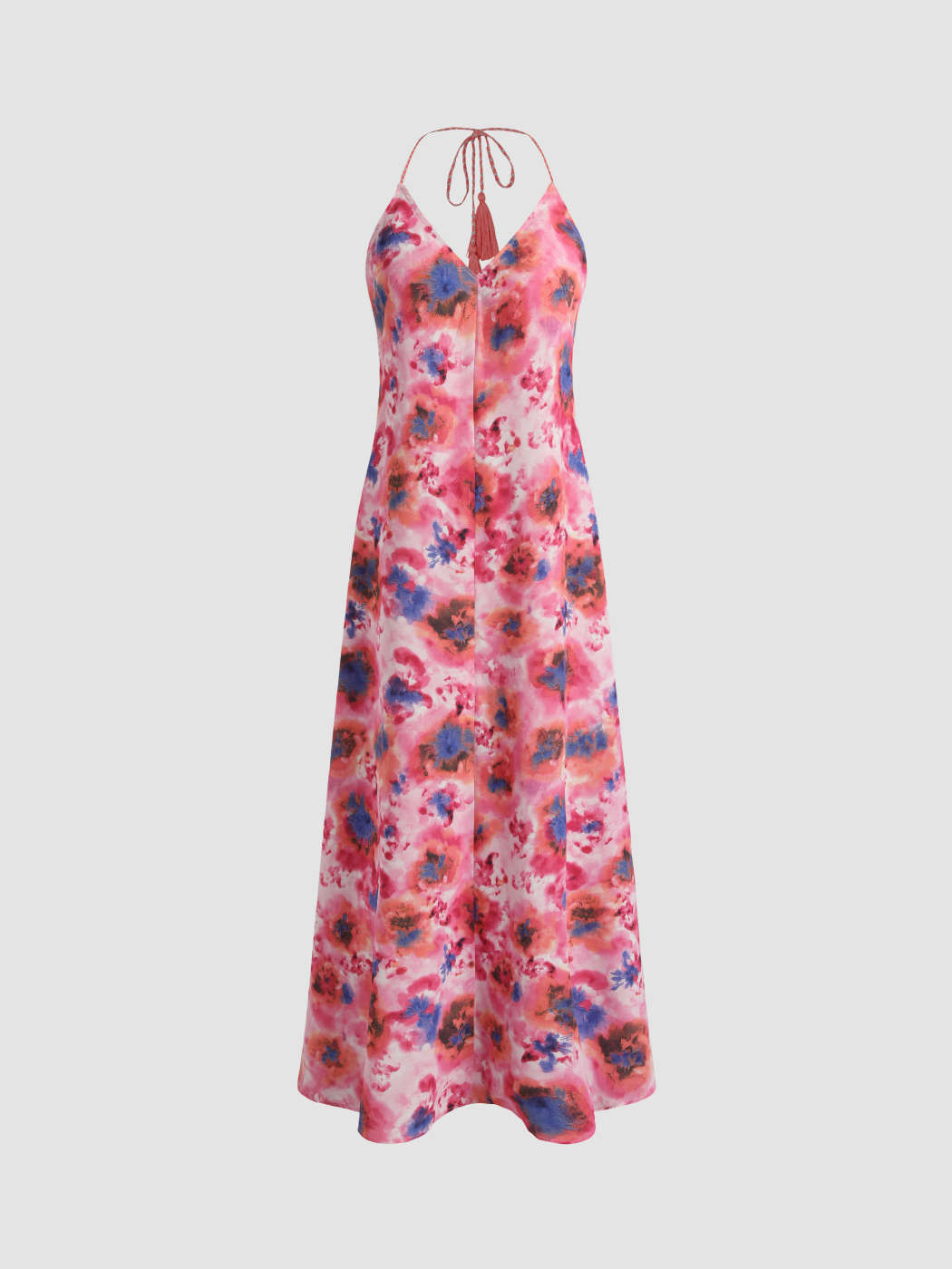 chinese dress ladies Brown Multi Floral Print Cotton Maxi Dress - All Dresses
