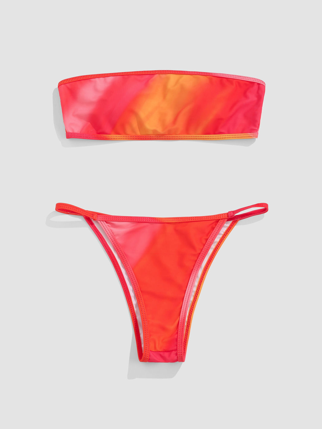 Beach Sunrise Strapless Bikini Set