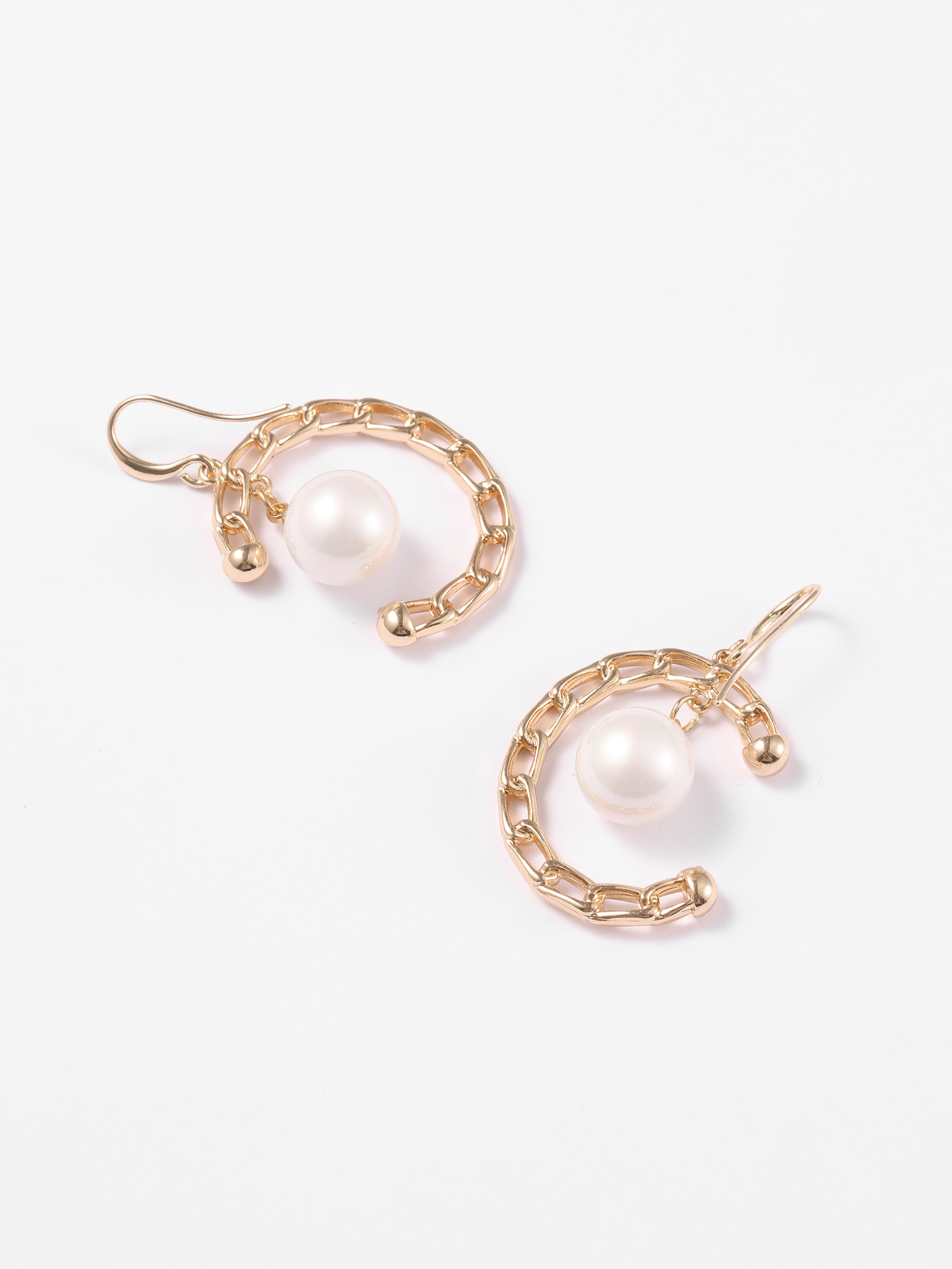 Peppy Pearl Half Hoop Earrings