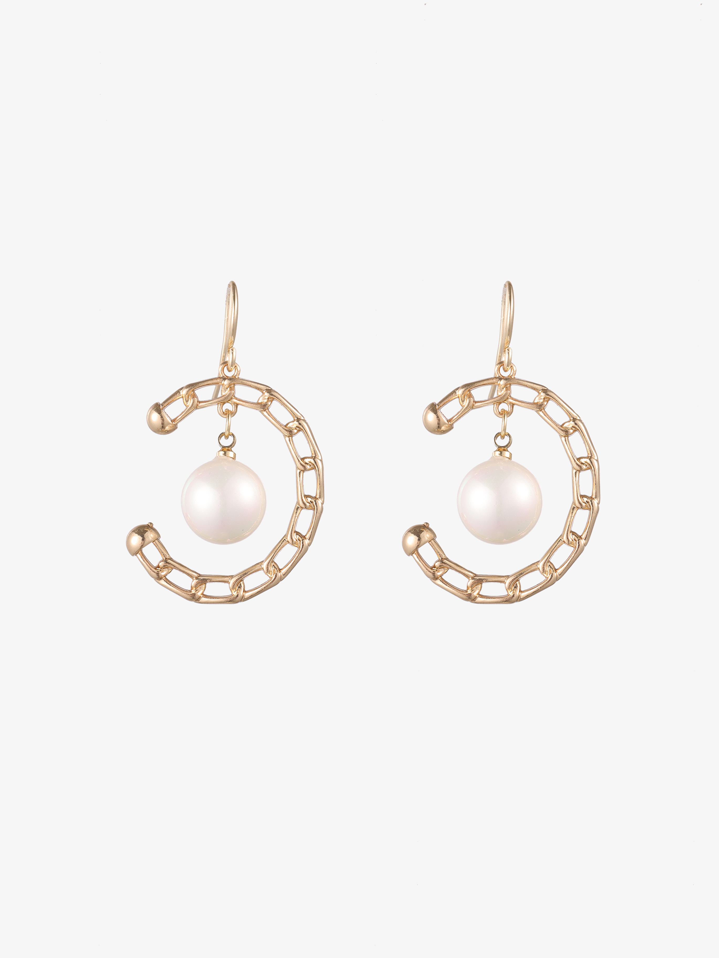 Faux Pearl Decor Hoop Earrings Set Retro Simple Style Alloy - Temu