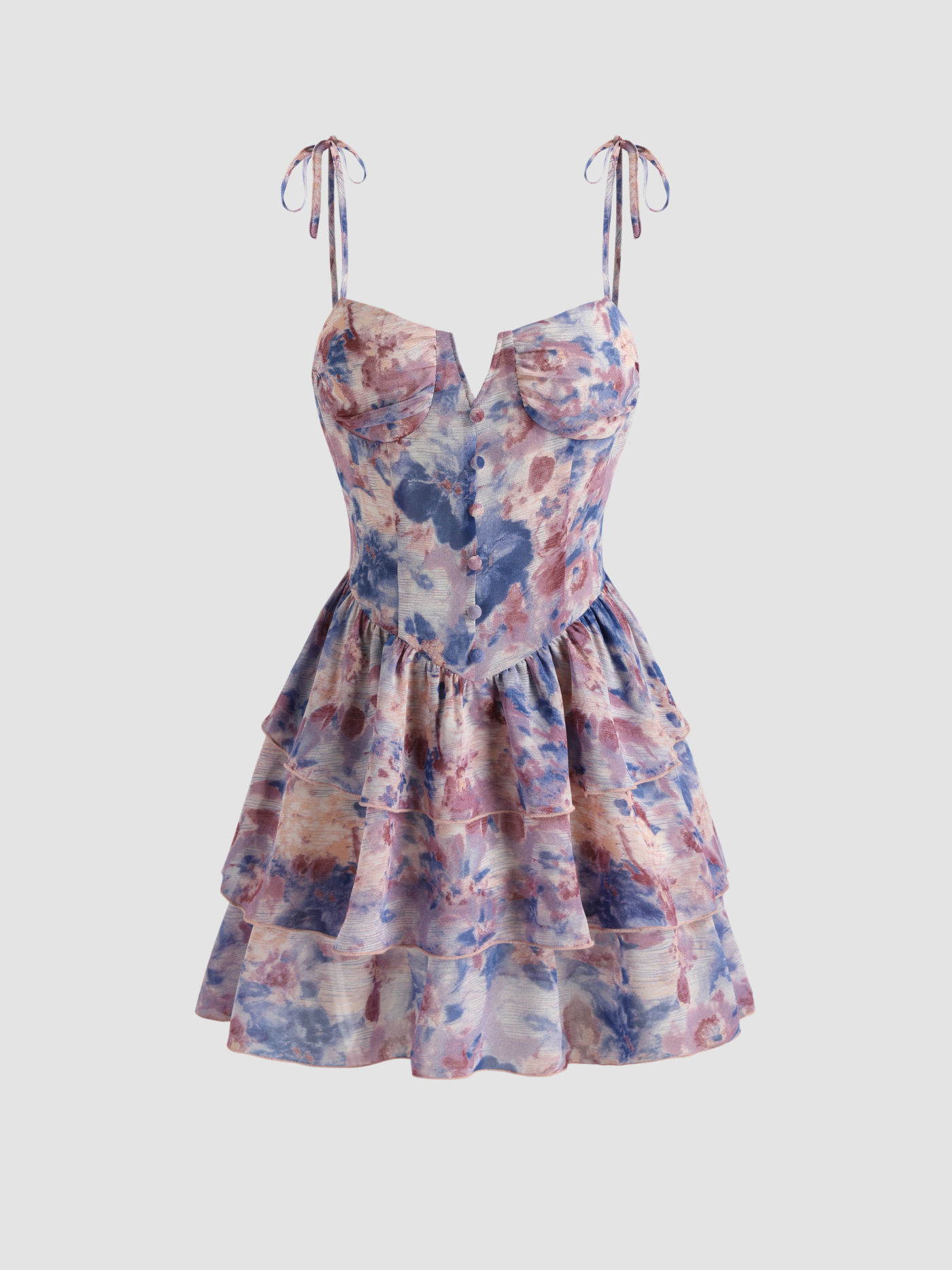 Tie Dye Layered Corset Dress