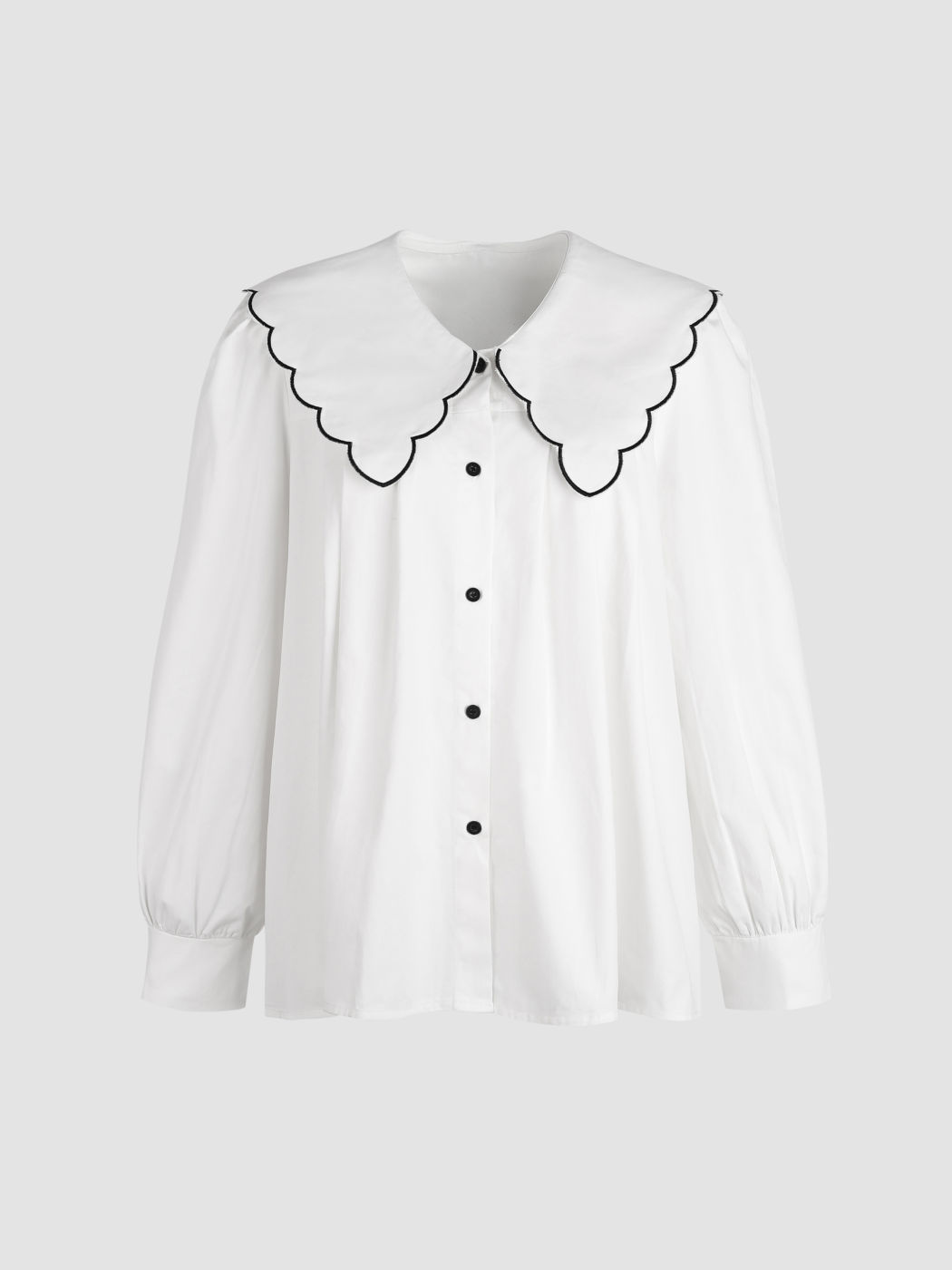Schwarze Bluse mit umrissenem Kragen