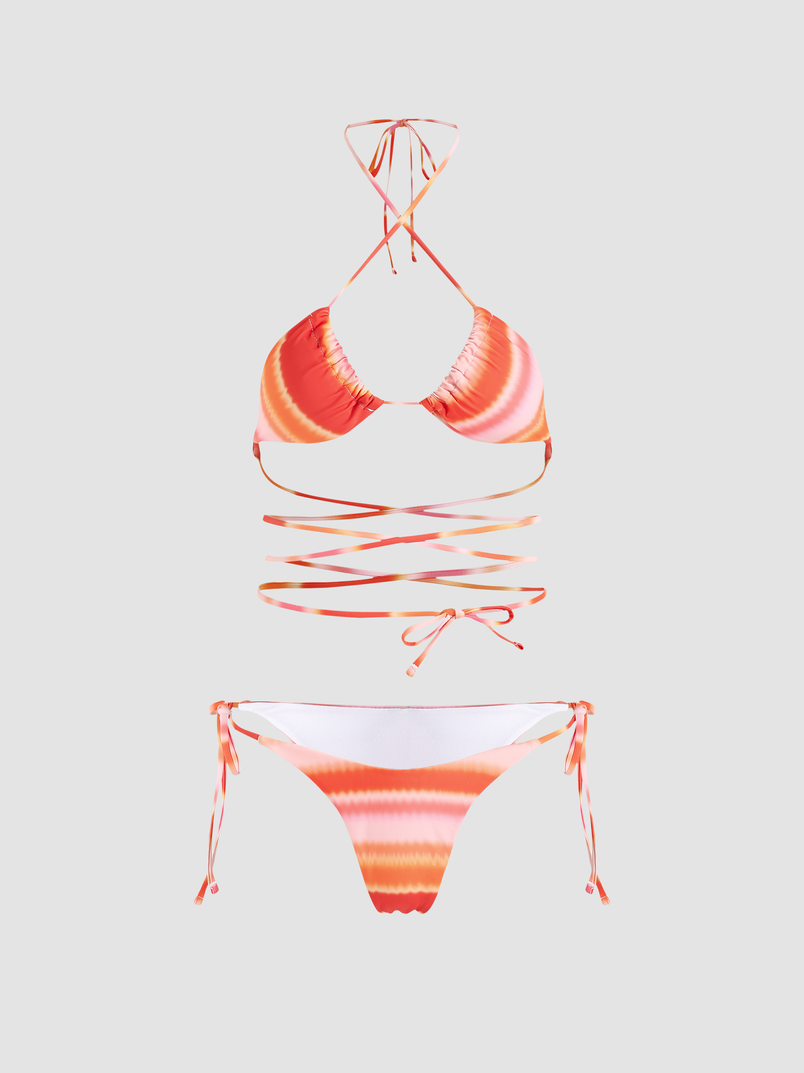 Fire Cloud Strappy Bikini Set Cider 7742