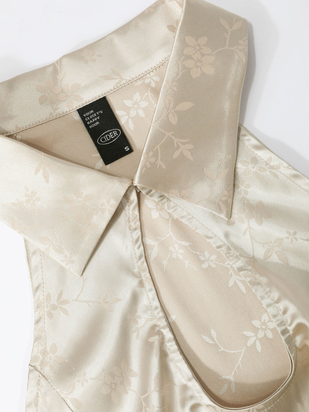 Geblümtes Neckholder-Minikleid aus Satin