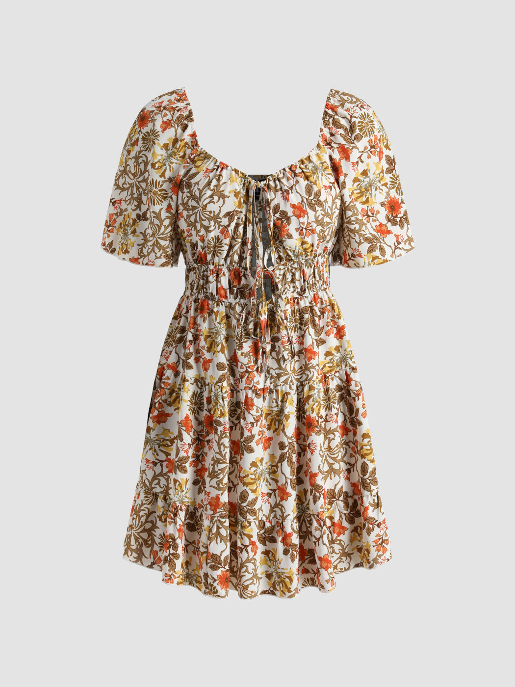 Floral Pattern Mini Dress