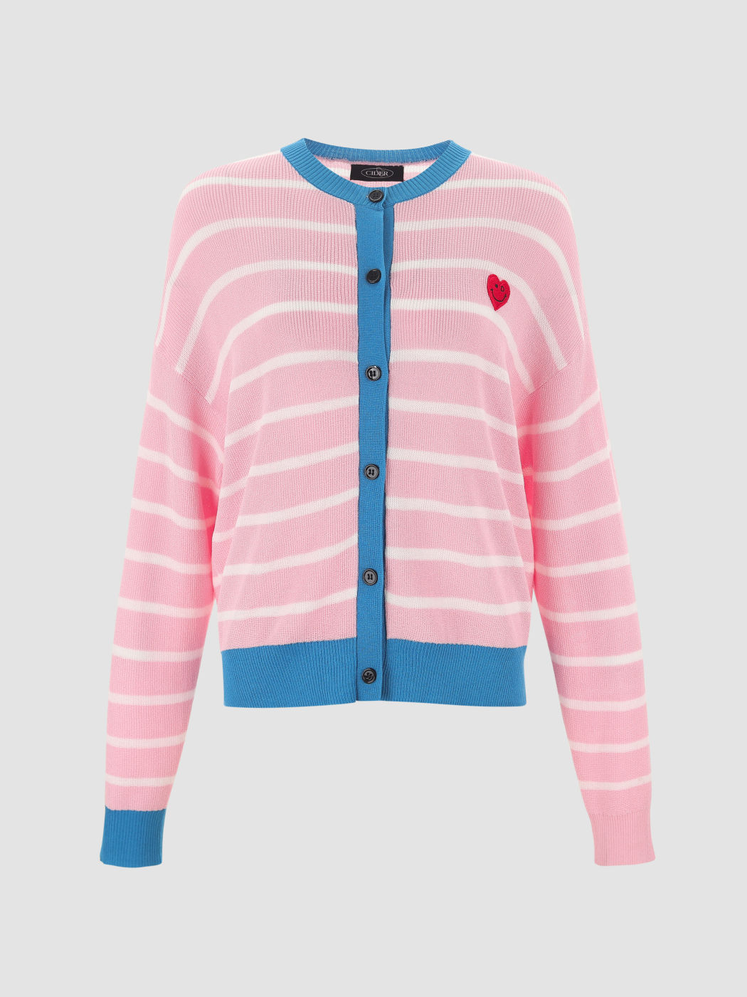 Pink Striped Pattern Cardigan